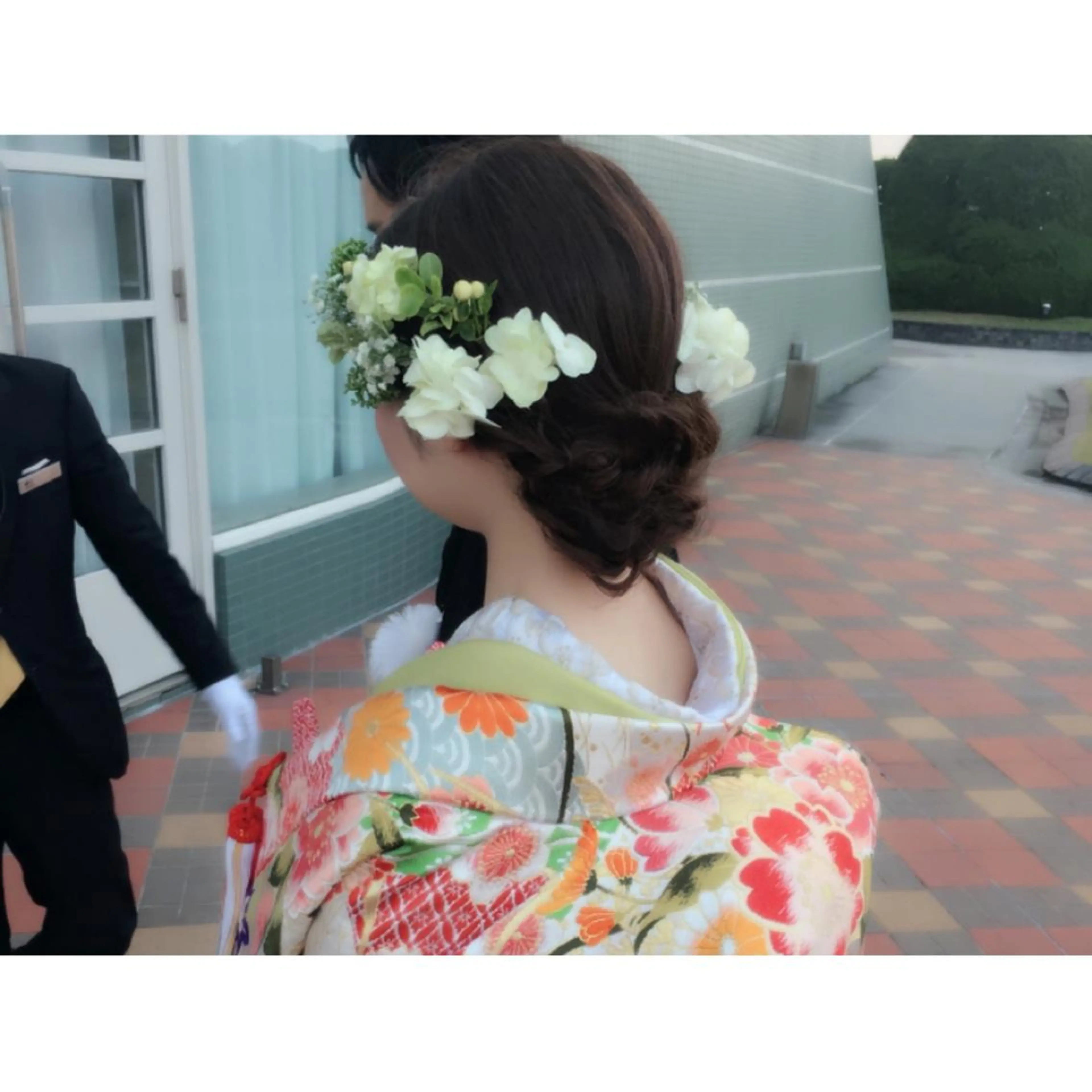 ロング カラー ヘアアレンジ 結婚式・ブライダル EMANON天神所属・Hitomi Ezakiのヘアスタイル