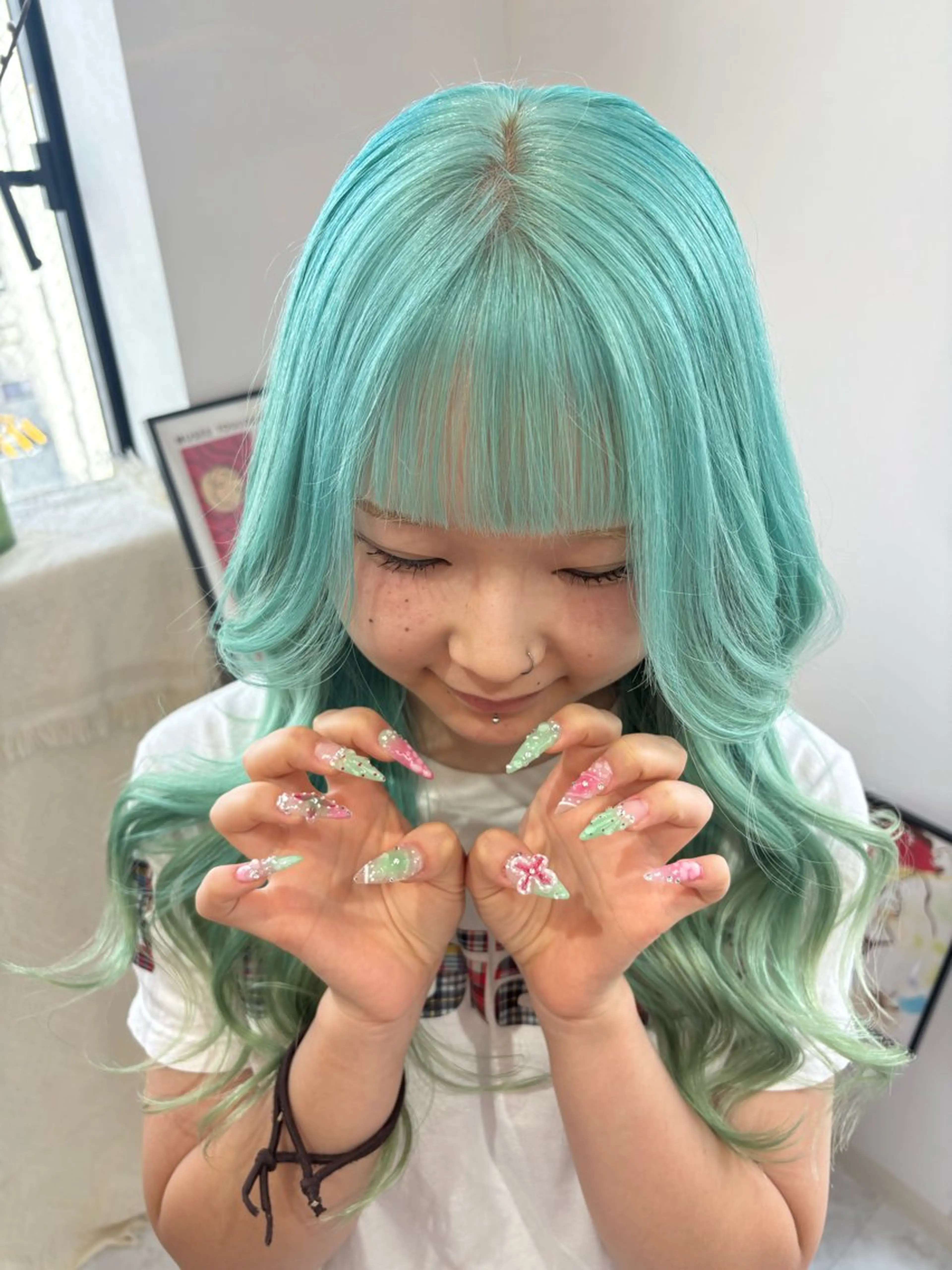ロング ヘアカラー トリートメント ヘアセット 🎀韓国ヘア🎀 𝐬𝐚𝐫𝐚🎀のヘアスタイル