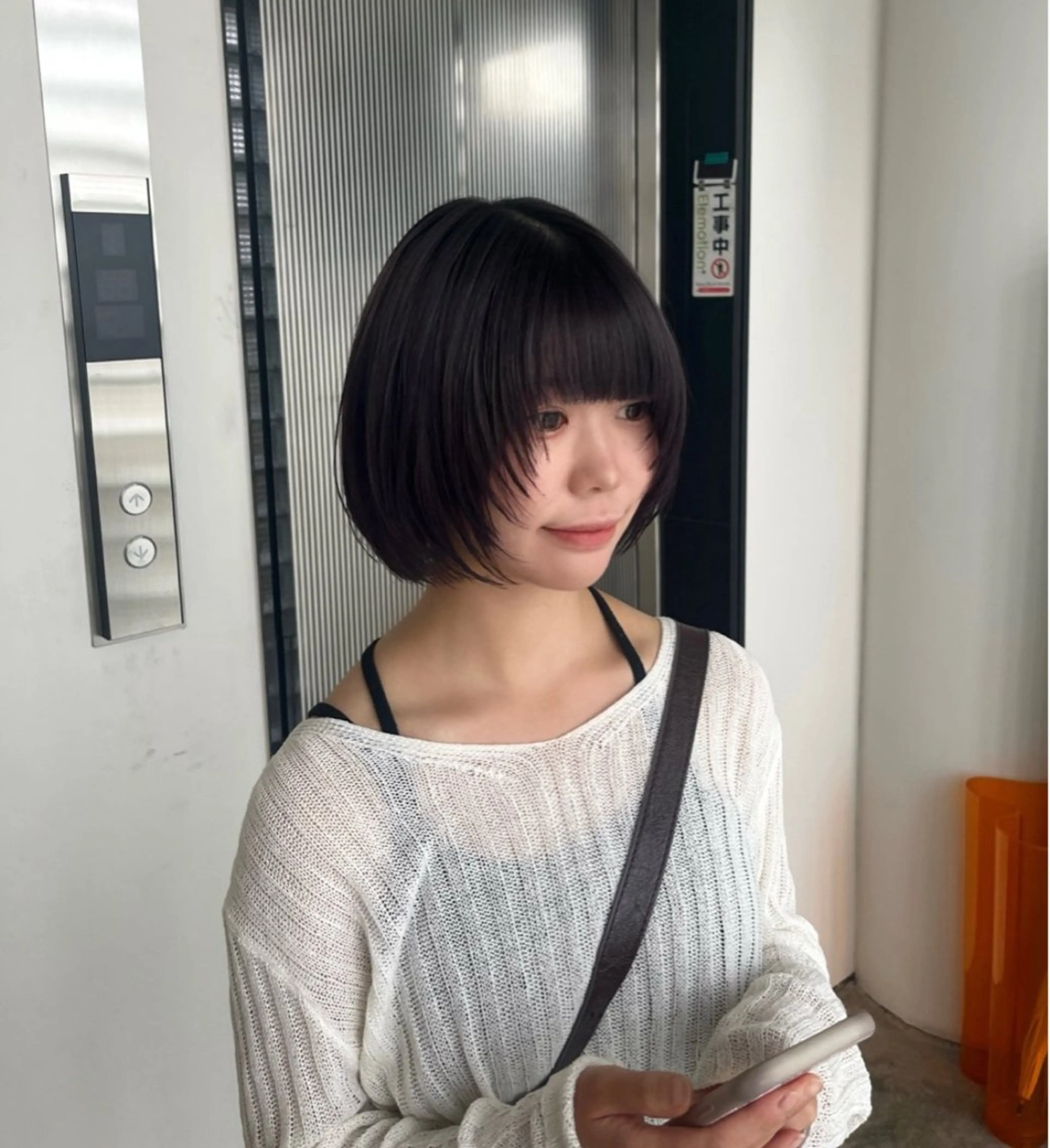 ショート ボブレイヤー パープルカラー ボブ レイヤーカット カット ヘアカラー Shion/ レイヤー/ナチュラルのヘアスタイル