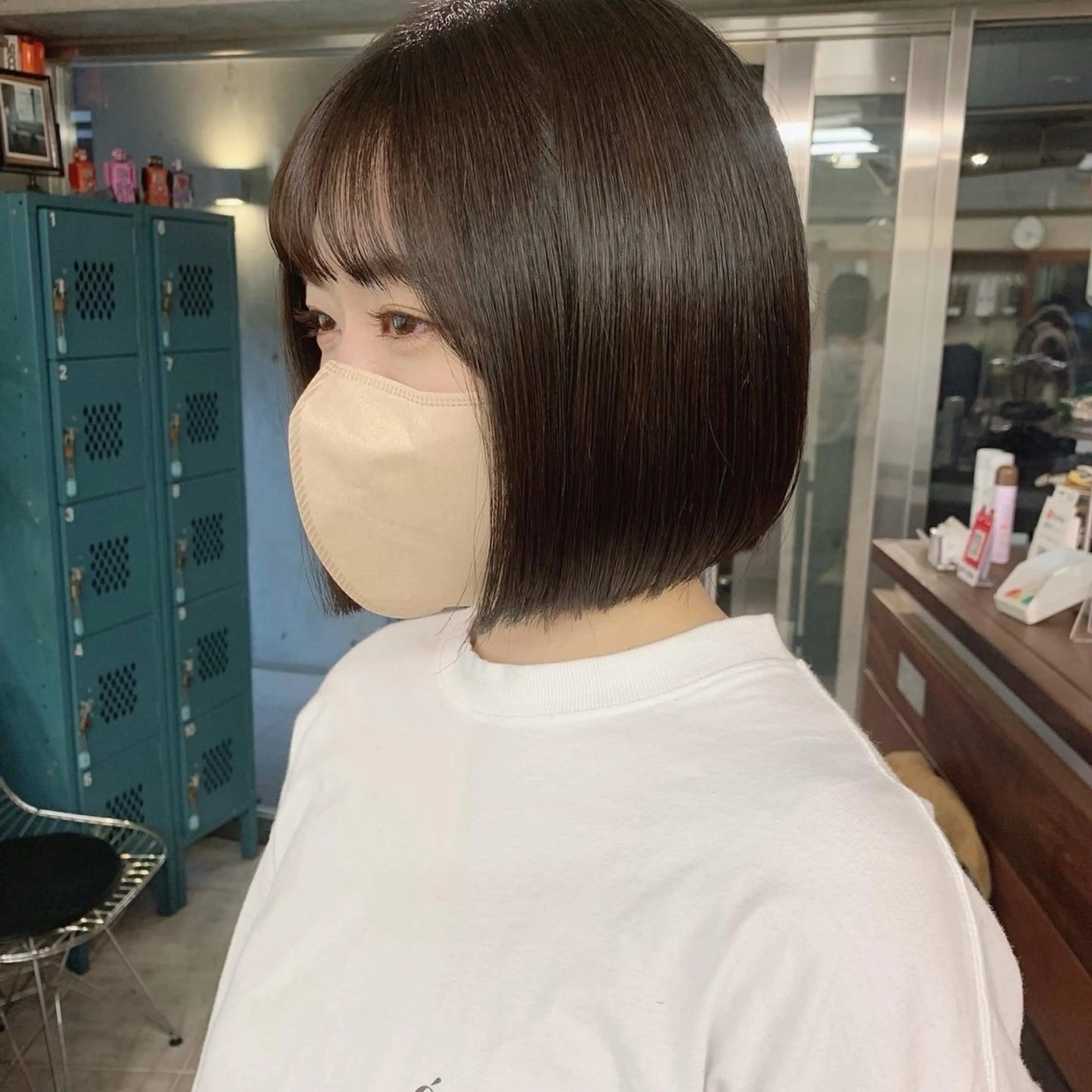 ショート 切りっぱなしボブ ボブ 土田かほ/当日可🎀 透明感カラー🍃のヘアスタイル