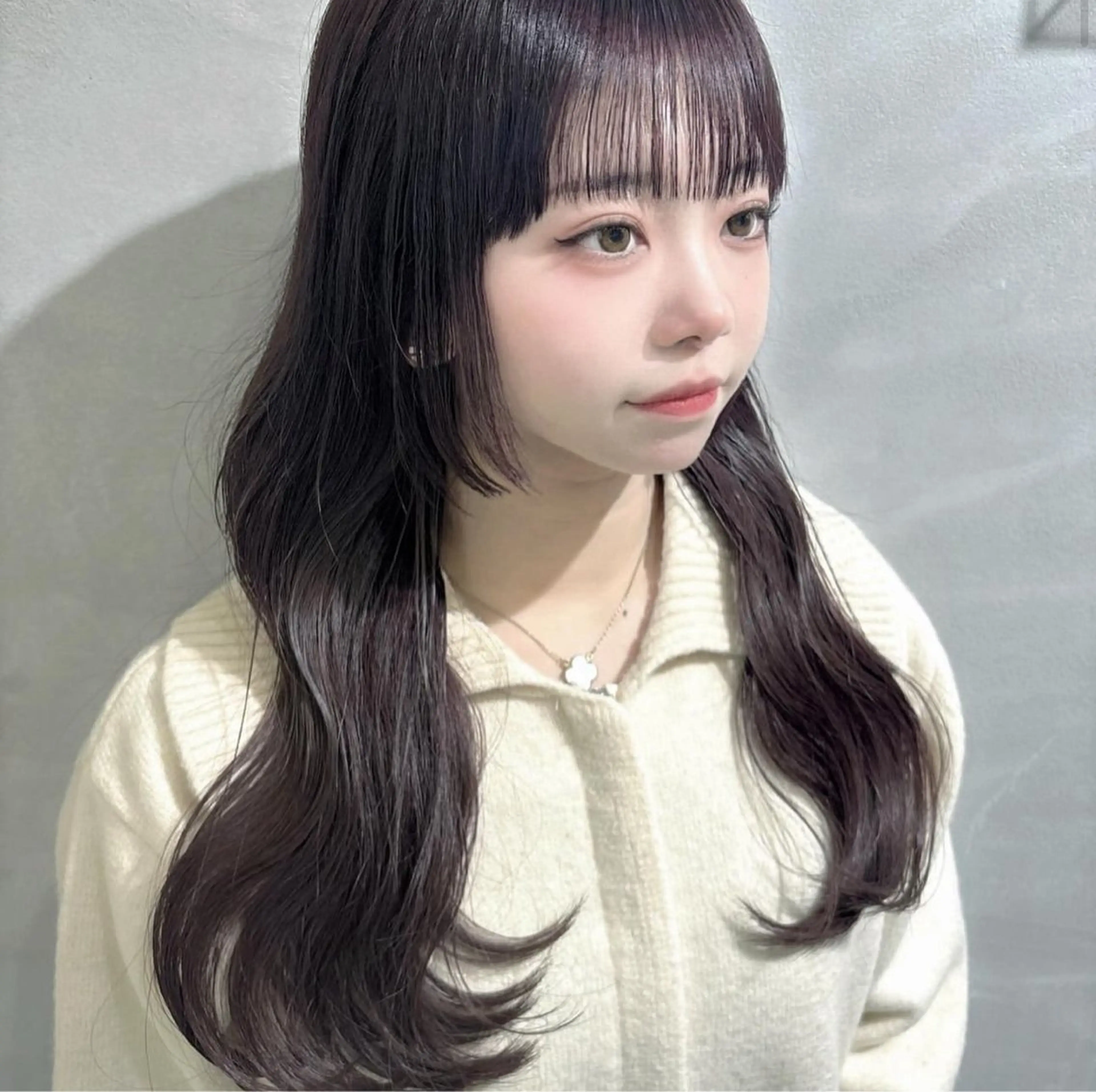 ロング カラー ディープラベンダー ラベンダーカラー Zina 梅田所属・盛れる顔まわりカット 🩰💕SHIONのヘアスタイル