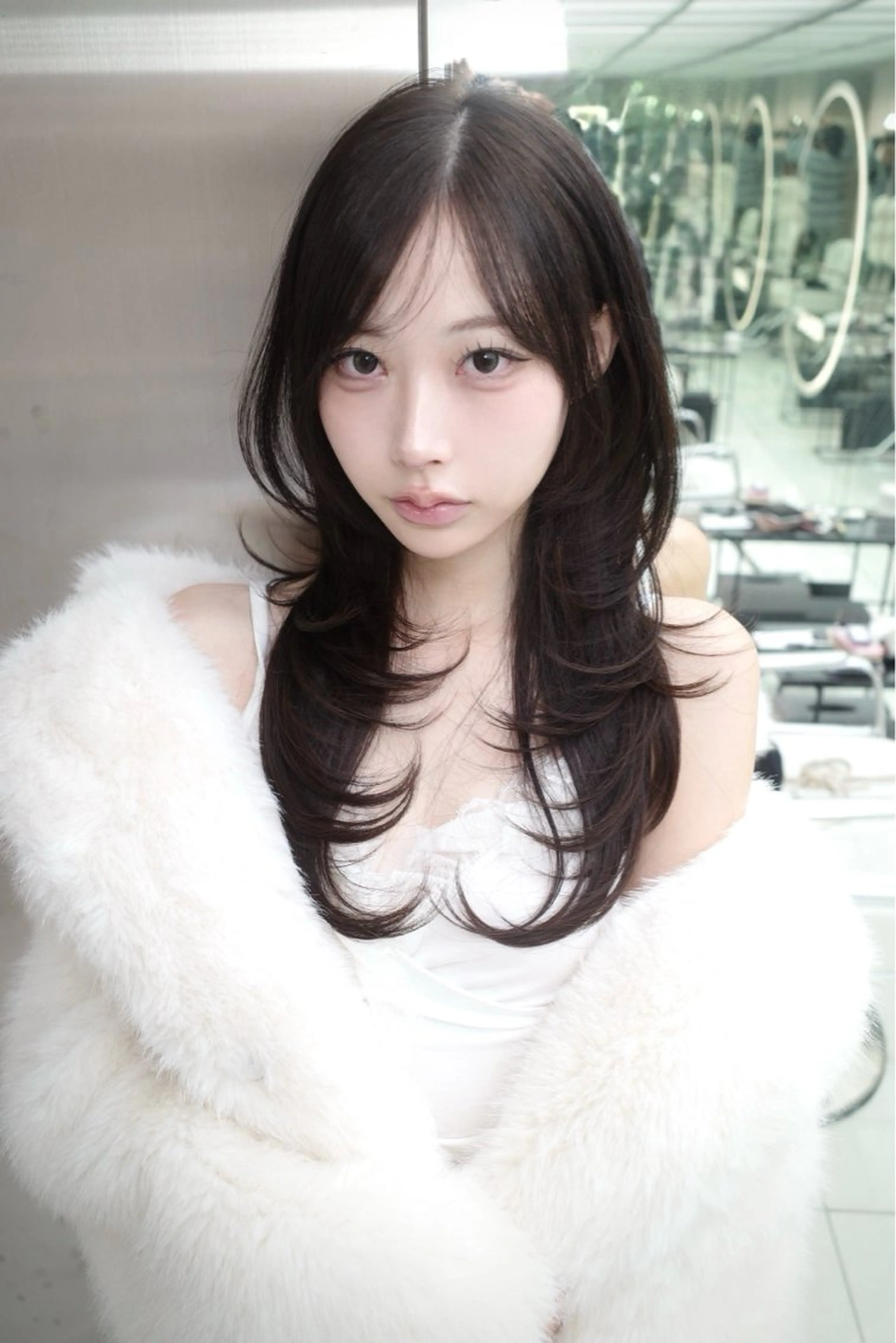 ロング カラー ハイレイヤー 髪質改善 レイヤーカット 小顔カット トリートメント REDEALSHIBUYA所属・はるゆき/モテ髪 ハイレイヤー/艶髪のヘアスタイル