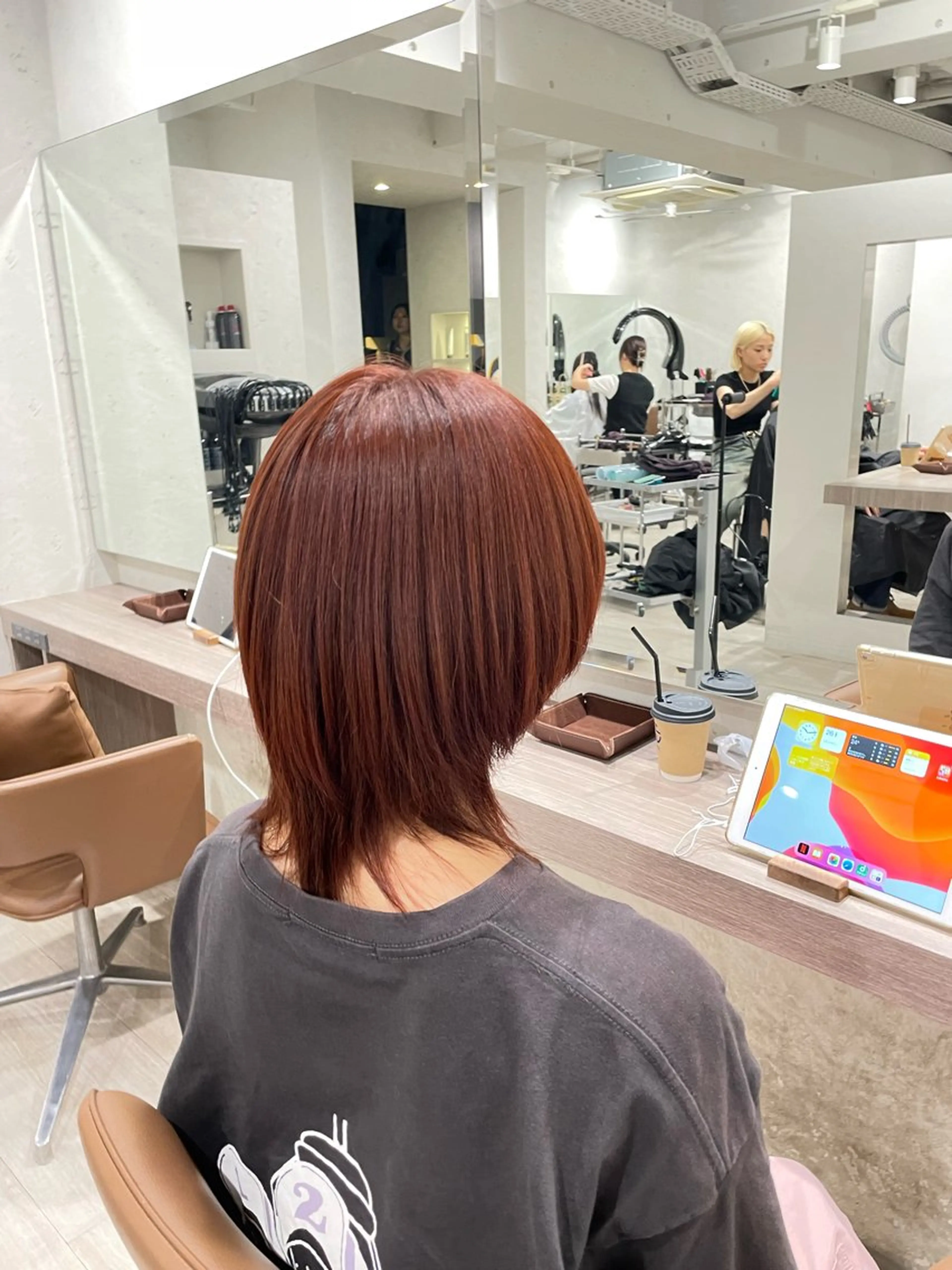 ミディアム ハイライトデザイン 特化/表参道/みづきのヘアスタイル