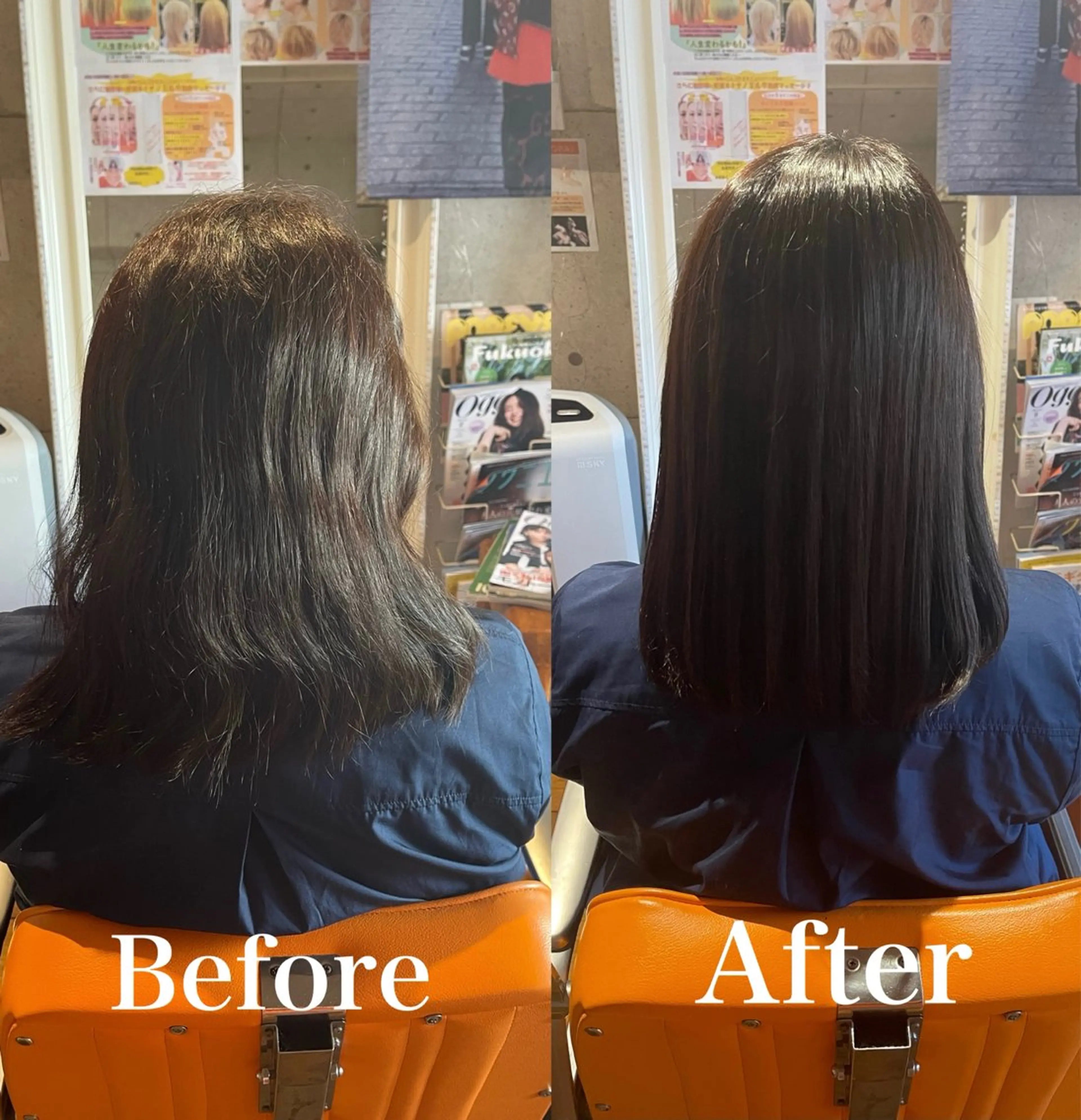 セミロング 縮毛矯正 岩下 なおとのヘアスタイル