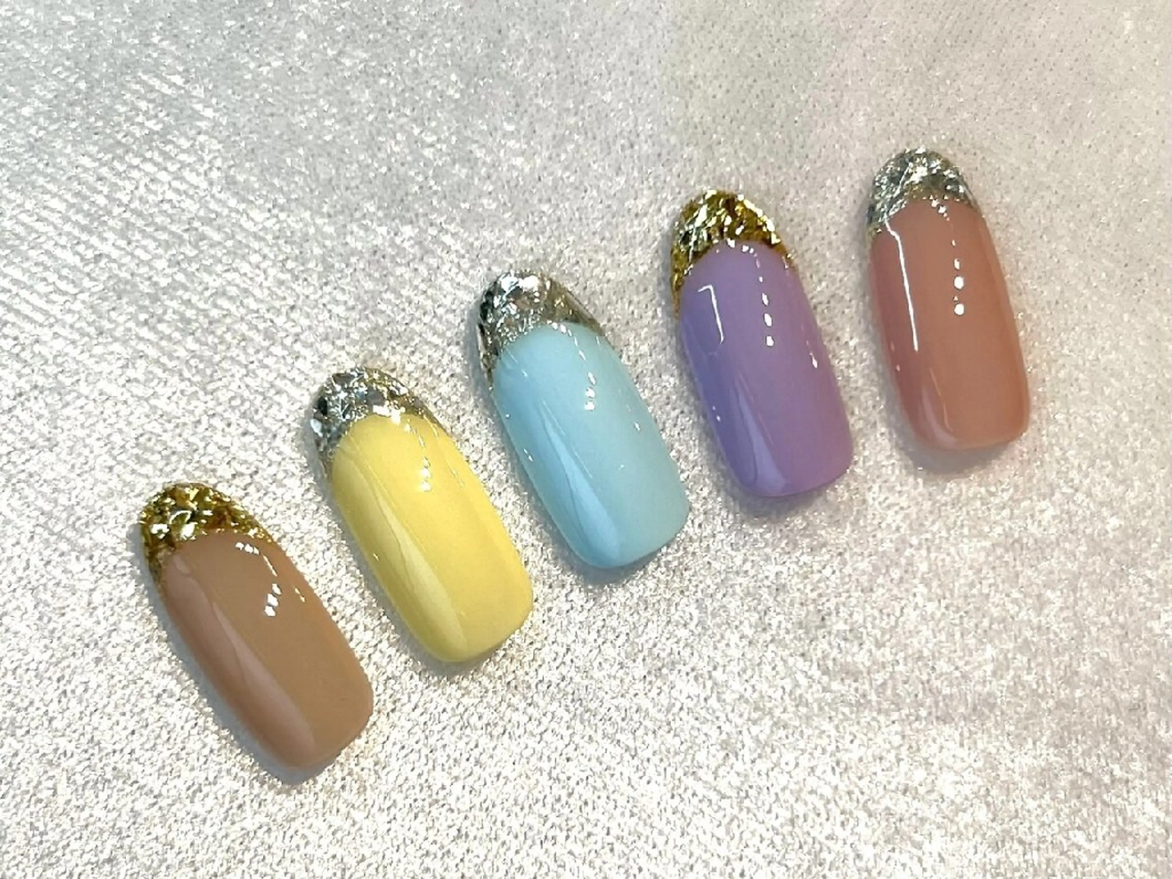 ネイル フレンチネイル ガラスフレンチ ハンドネイル NailSalon MAHINAのネイルデザイン