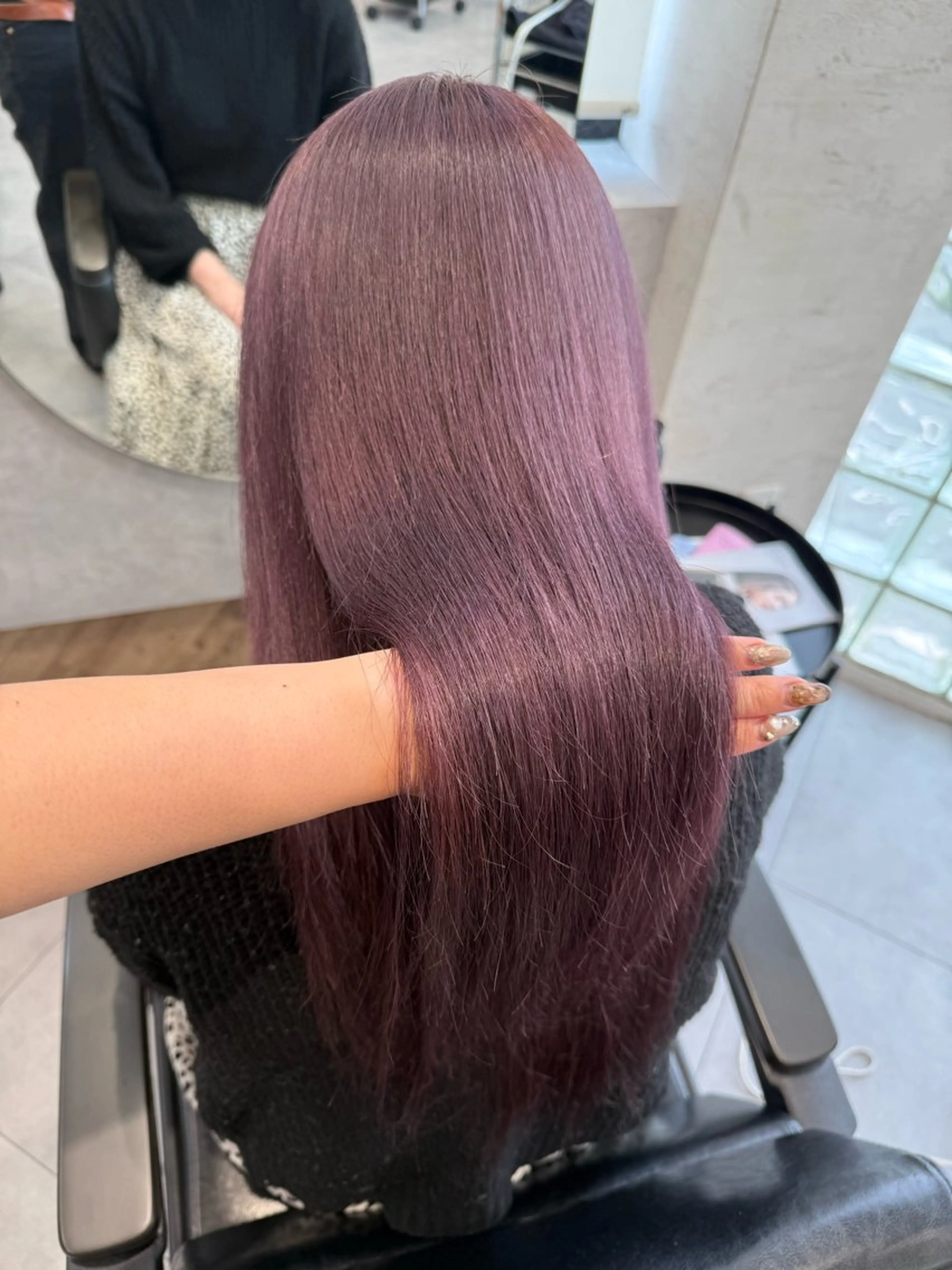 ロング ヘアカラー トリートメント 柴田樹/大人可愛い 艶髪カラー/髪質改善のヘアスタイル