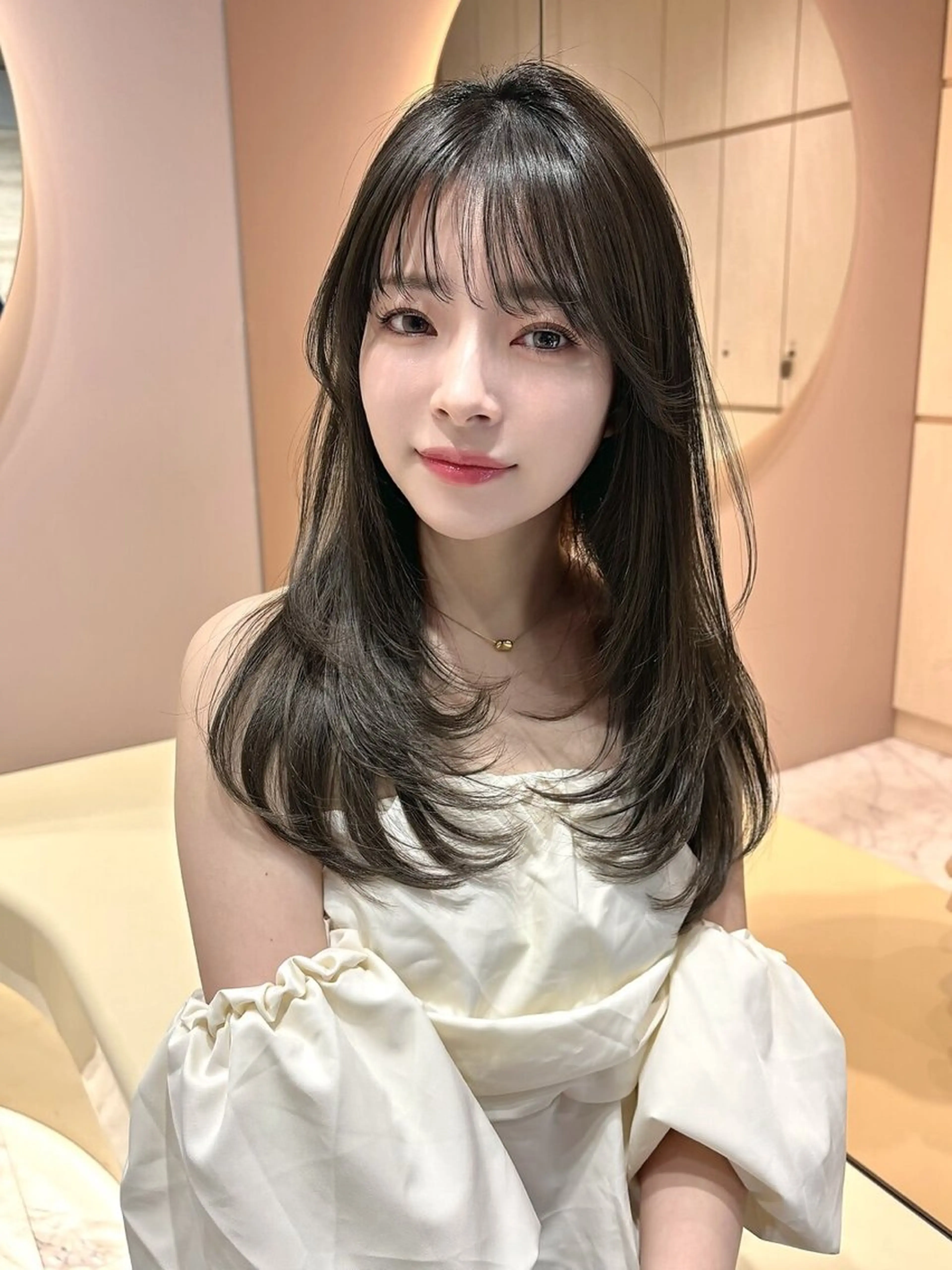 ロング カラー 韓国風ヘア トリートメント カット ヘアカラー トリートメント 大宮韓国風レイヤー 吉田こうすけのヘアスタイル