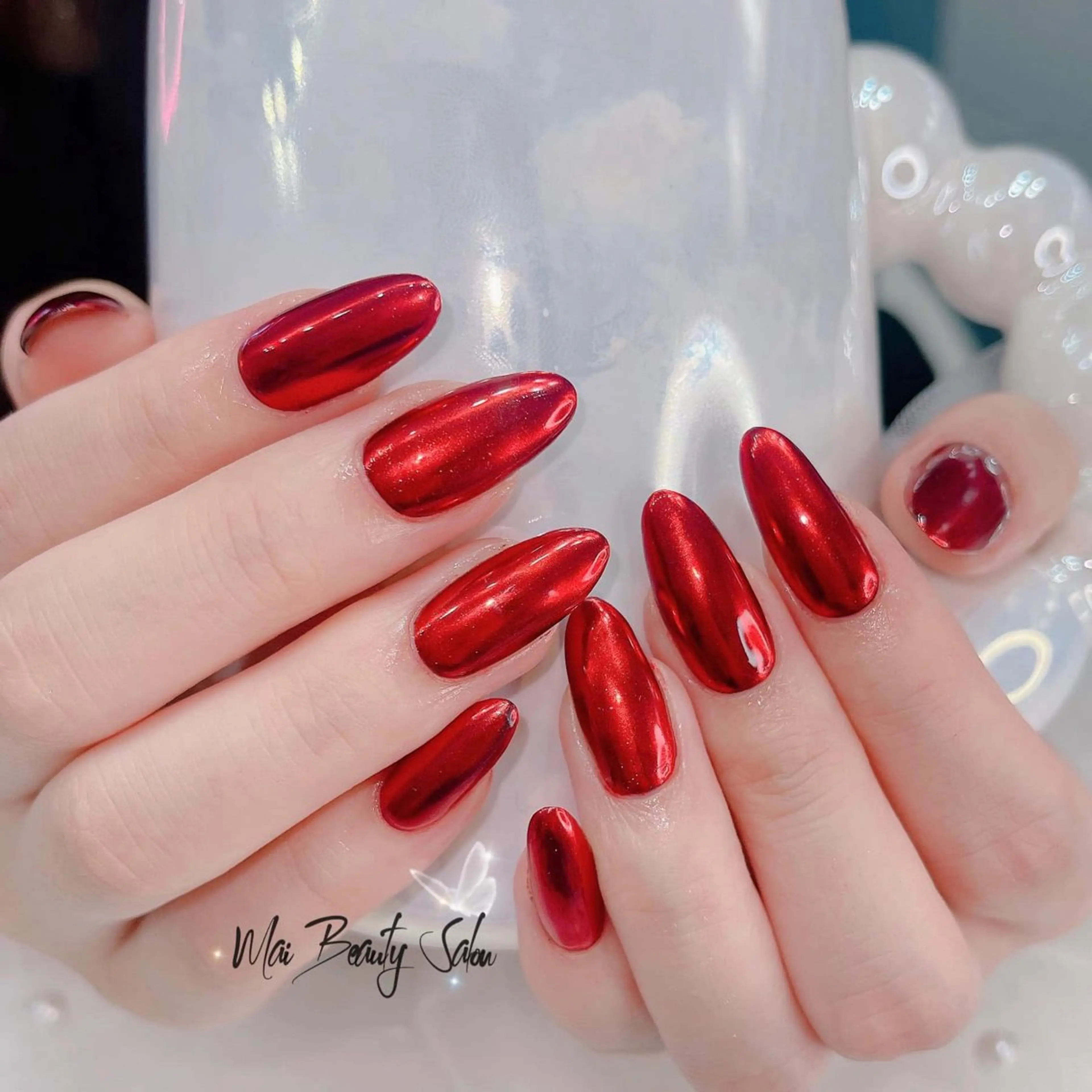 ネイル チークネイル ジェルネイル ハート 韓国ネイル マグネットネイル ハンドネイル Mai Beauty To  Toのネイルデザイン