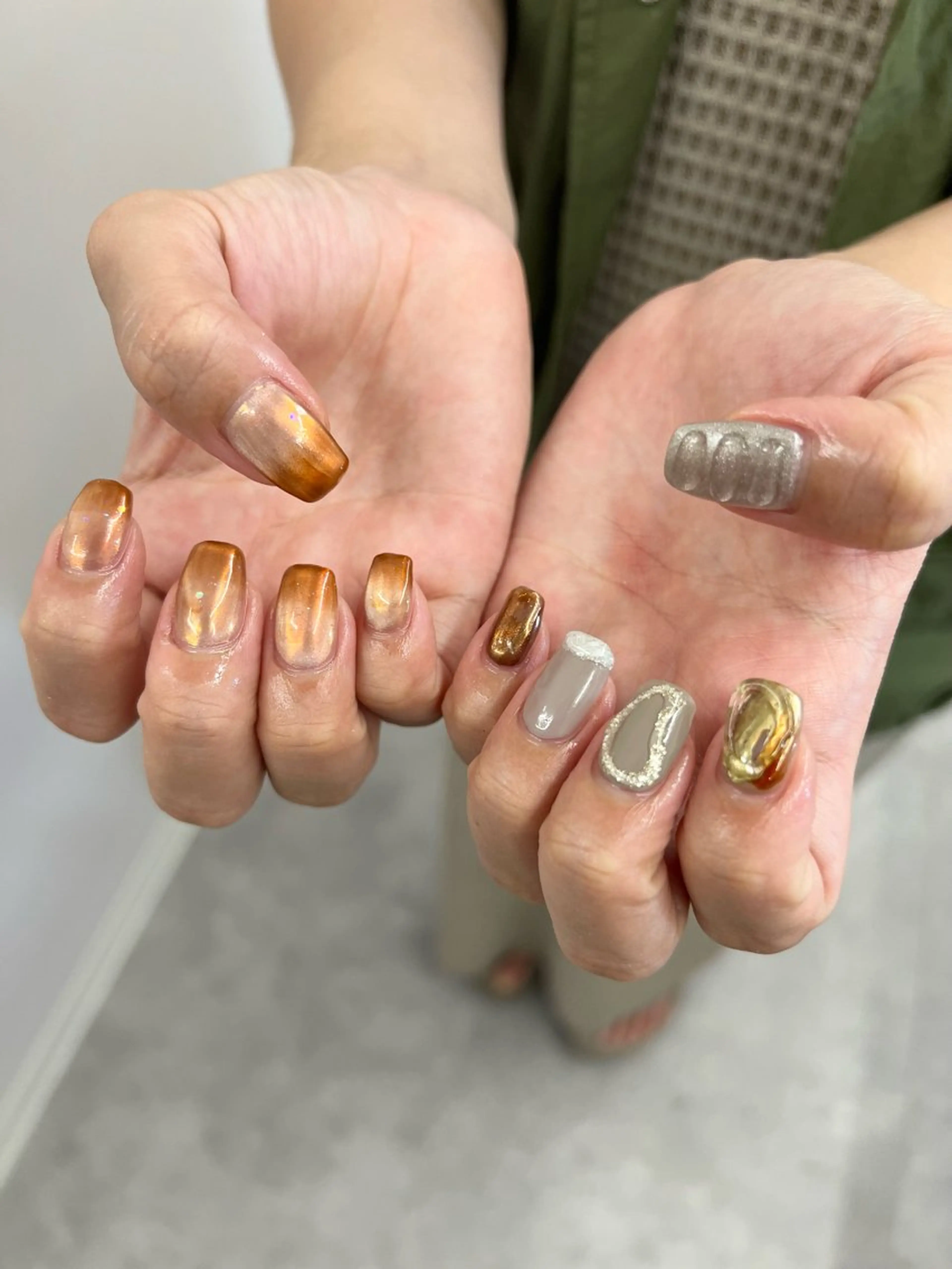 ネイル ジェルネイル 韓国ネイル マグネットネイル ニュアンスネイル パラジェル ハンドネイル ハンドケア Bana_ Nailのネイルデザイン