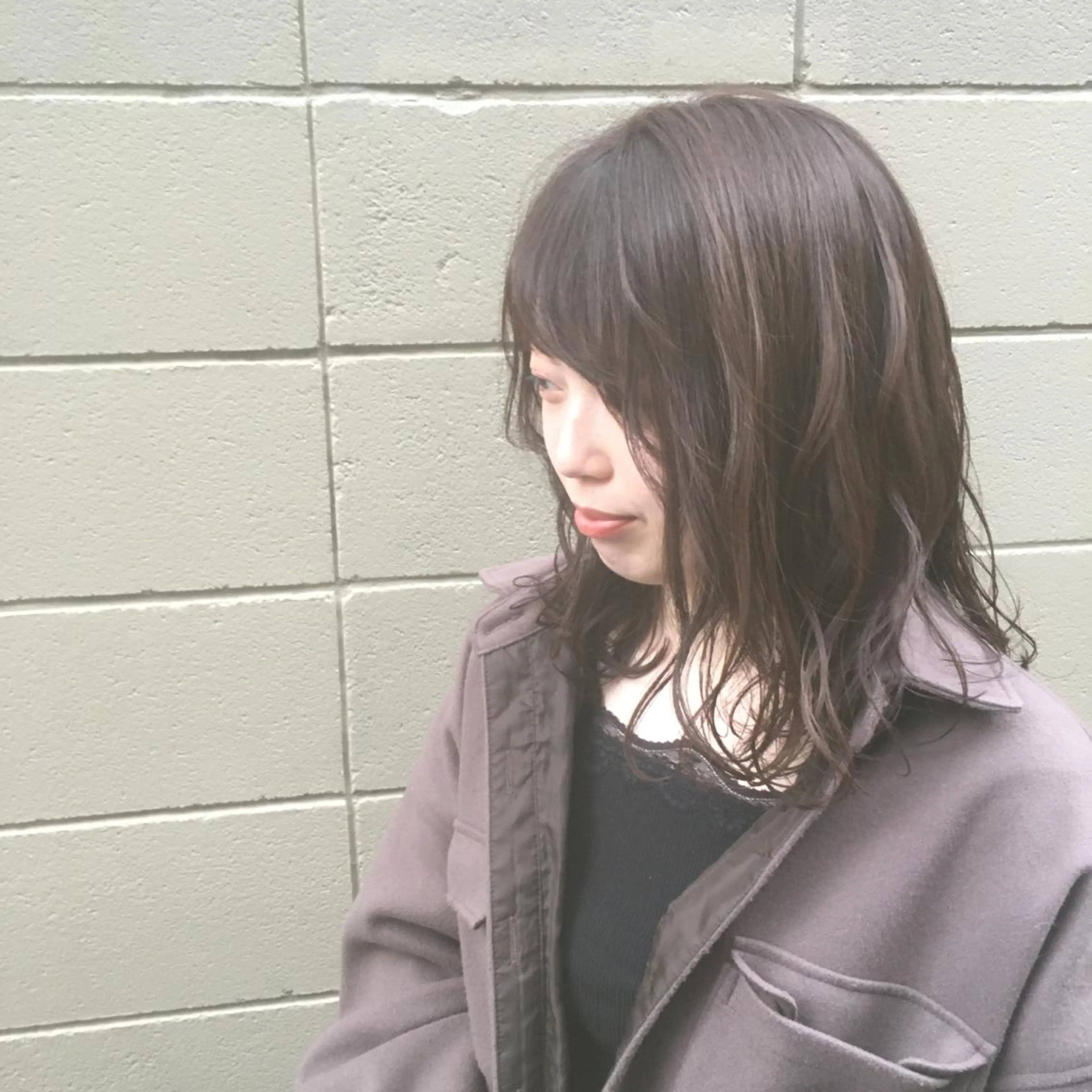 セミロング カラー カット ヘアカラー しのはら まどかのヘアスタイル