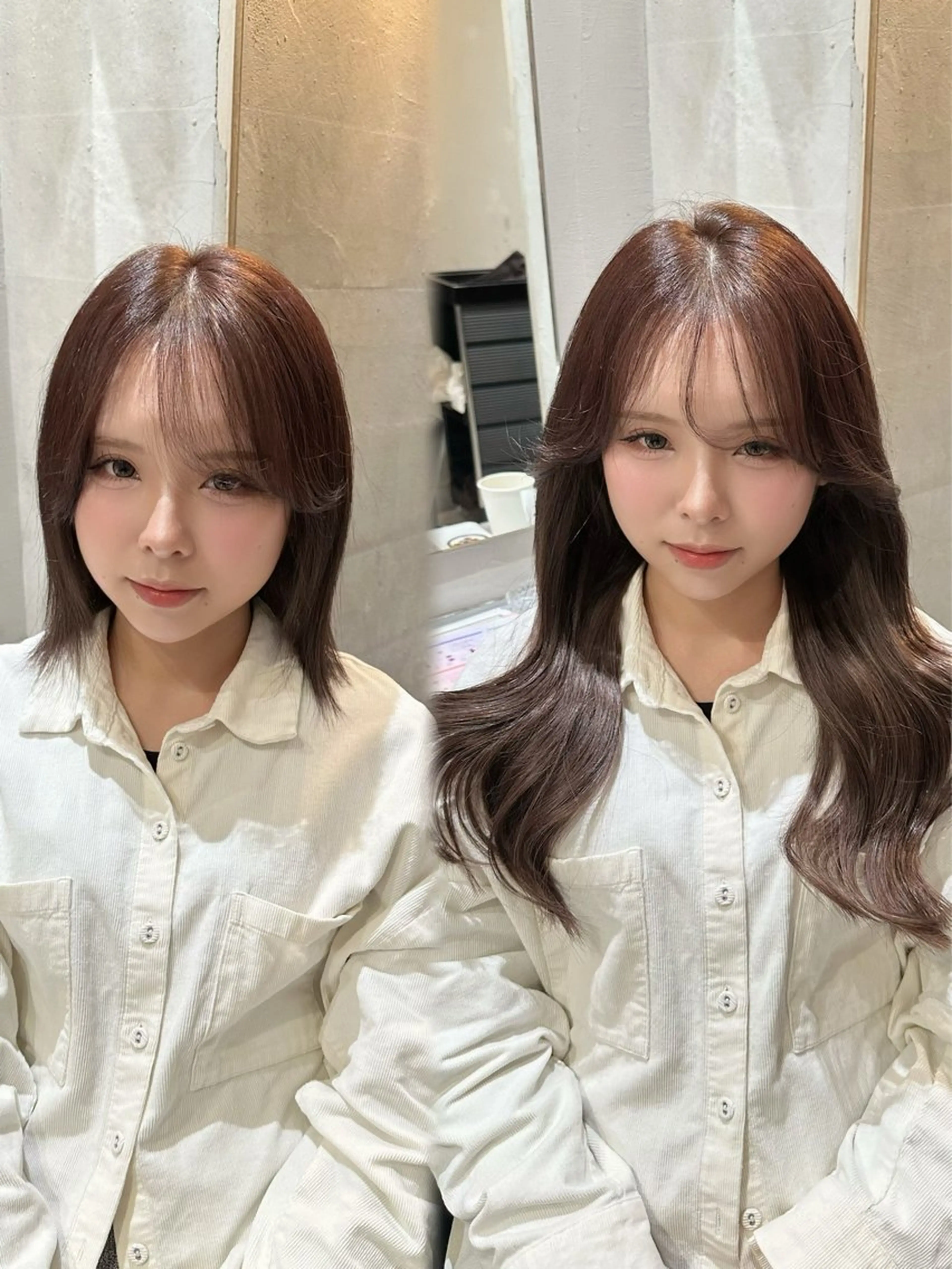 ロング カット ヘアカラー トリートメント エクステ 💎韓国レイヤー× 髪質改善 ゆうま💎のヘアスタイル