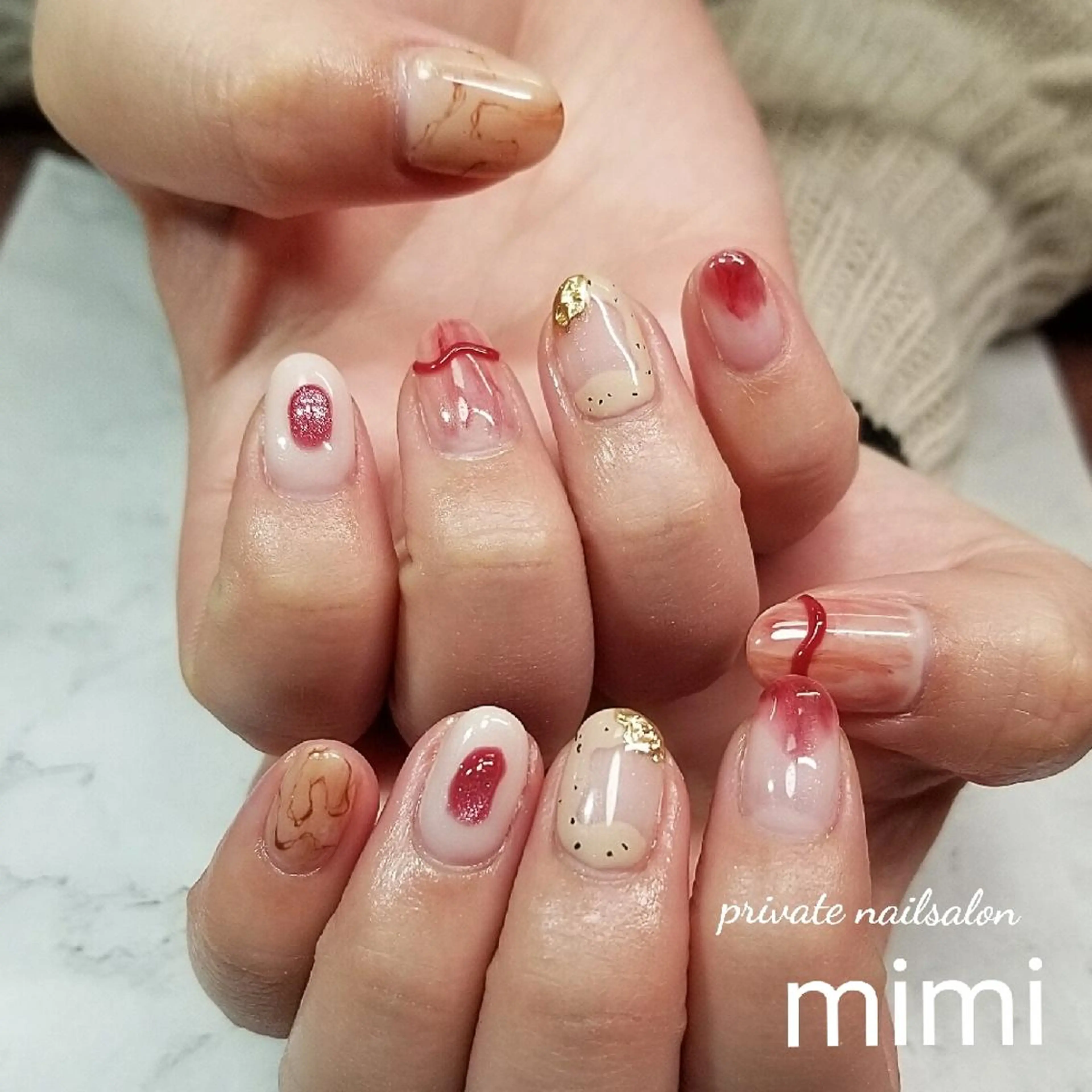 ネイル アートネイル 持ち込み ニュアンスネイル ハンドネイル 博多ネイル ｍｉｍｉのネイルデザイン
