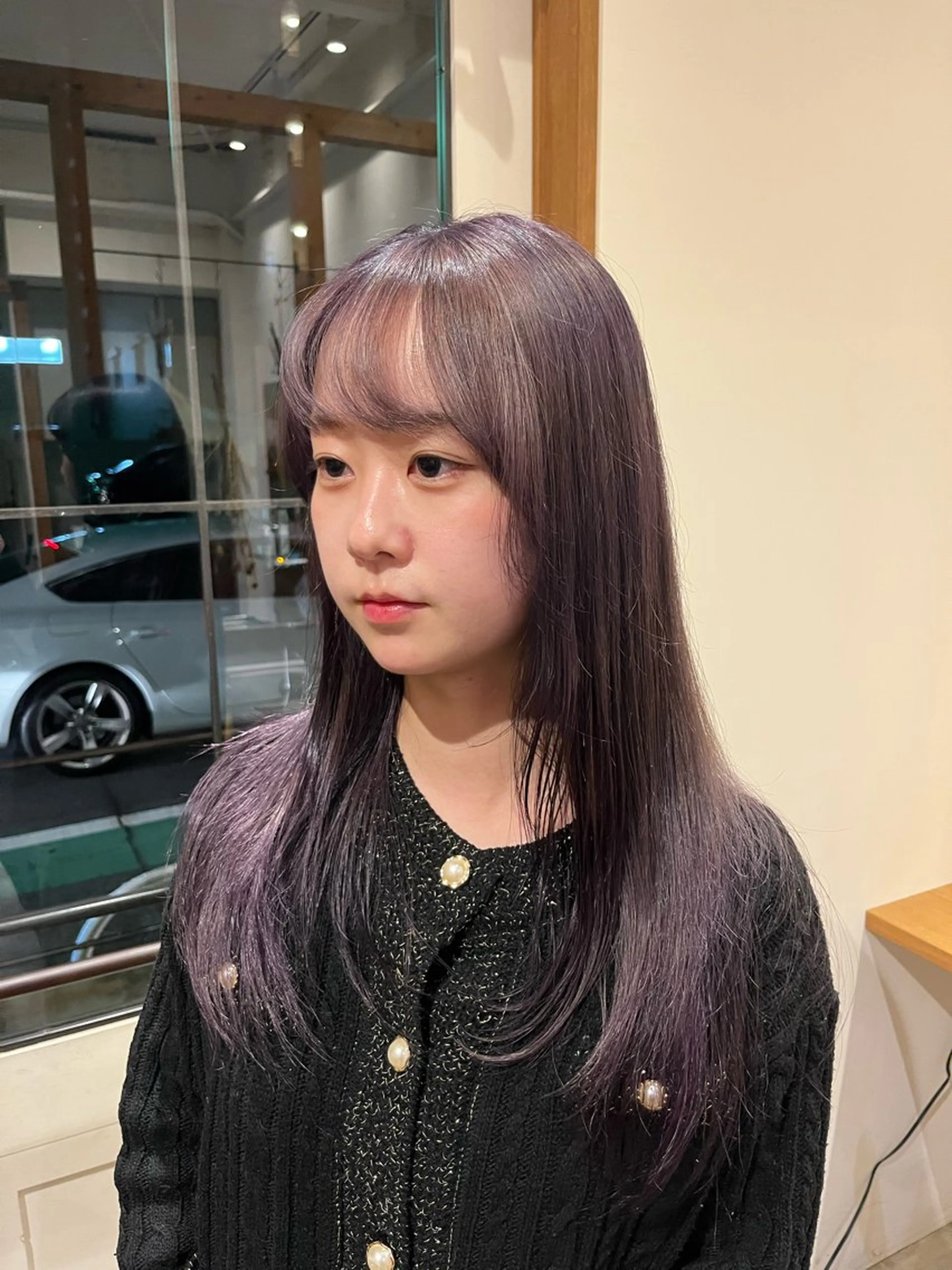 カラー ブリーチ 透明感カラー ラベンダーカラー ヘアカラー 高山 桃子のヘアスタイル