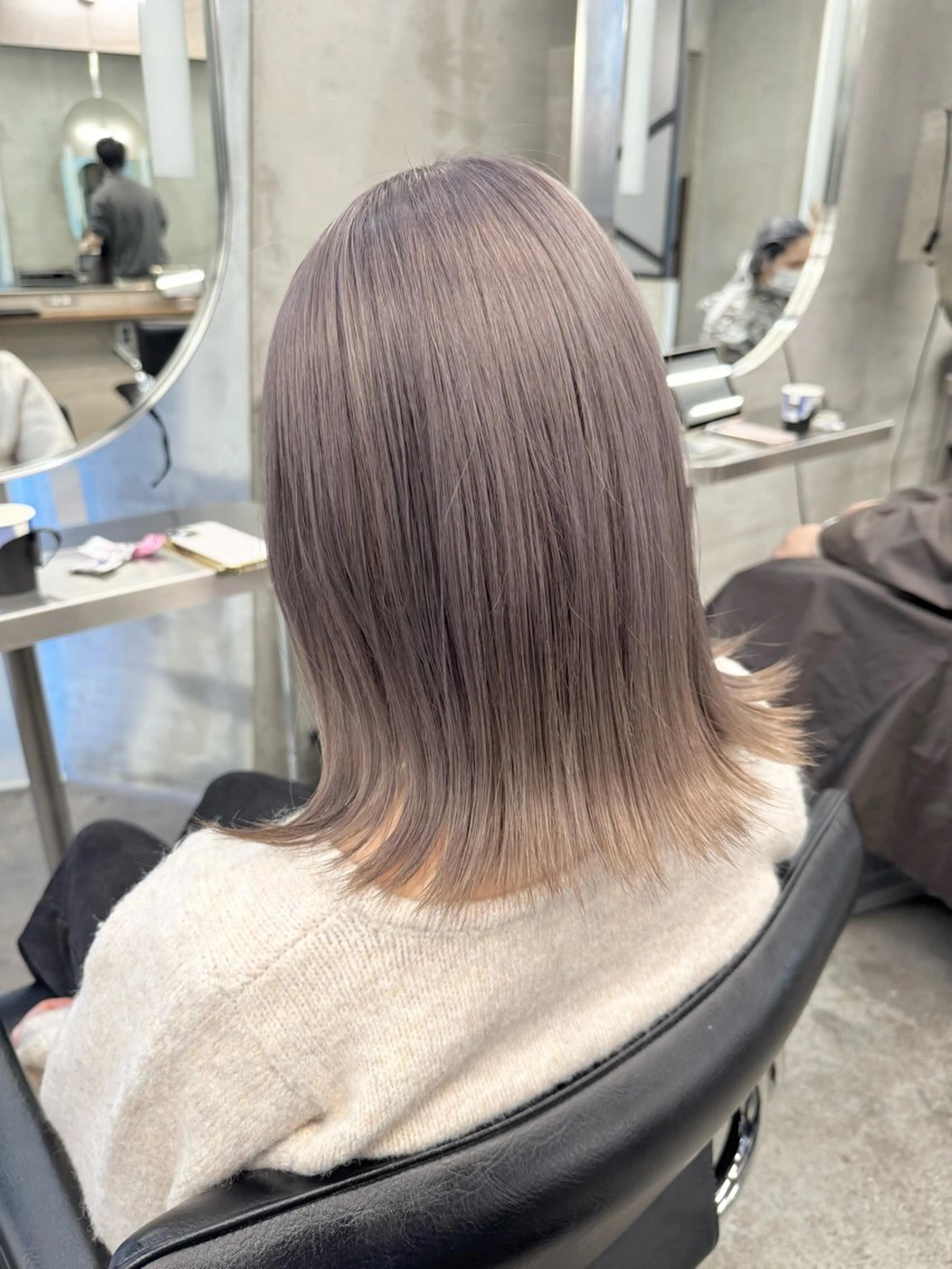 ミディアム カラー ヘアカラー トリートメント ヘアセット 髪質改善＆艶カラー Zina💋池袋のヘアスタイル