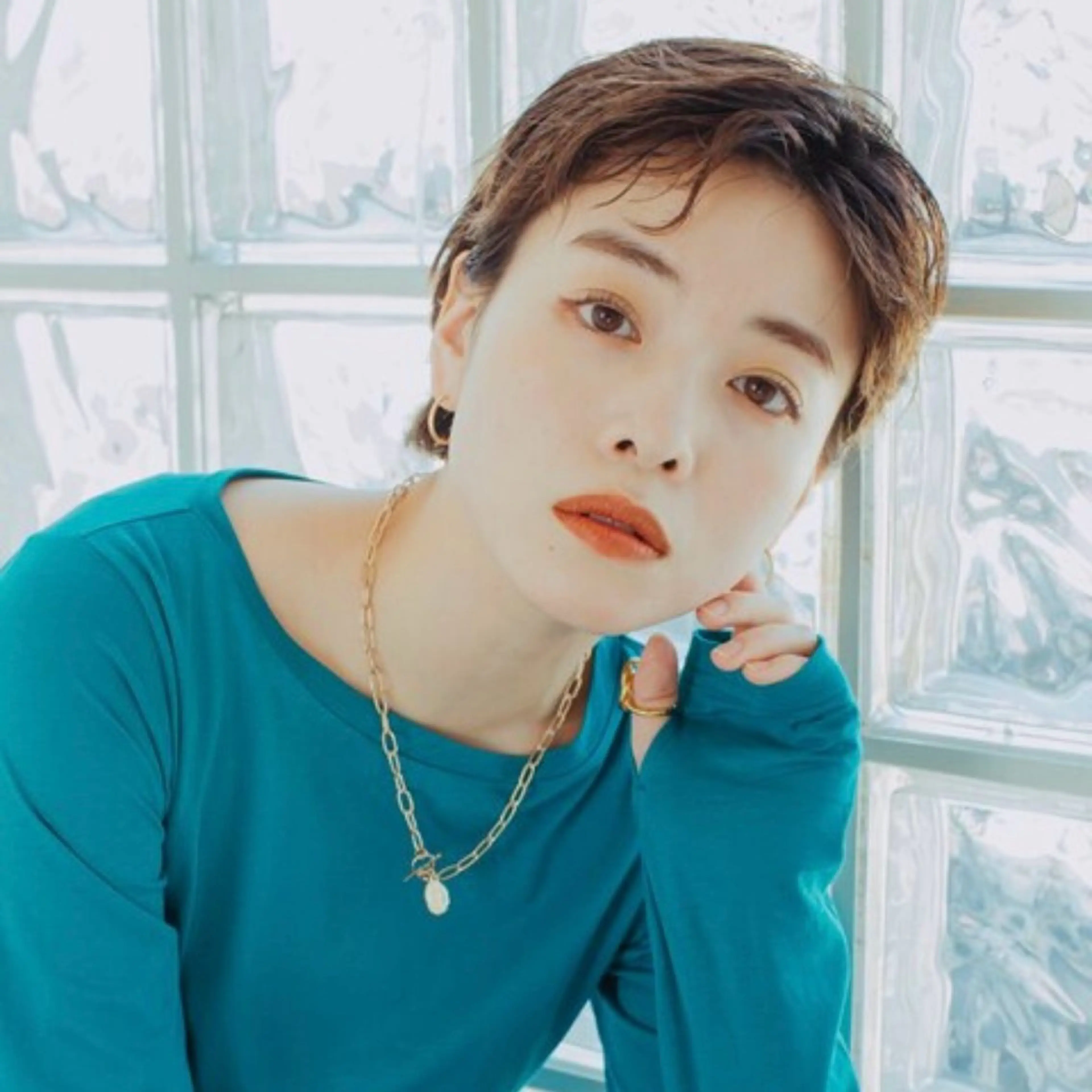 ショート カラー 似合わせショート/ ハイライト/我如古のヘアスタイル