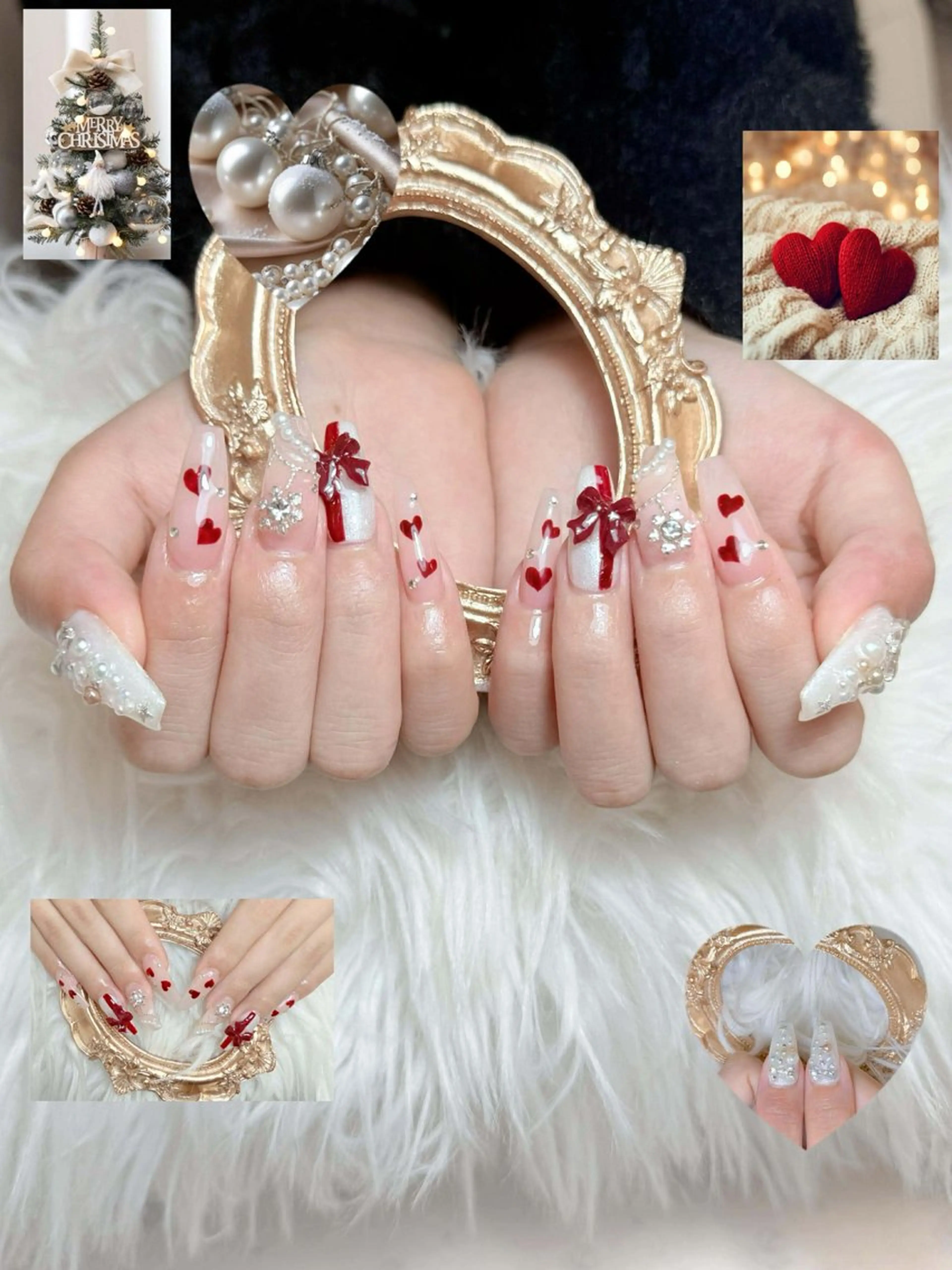 自爪💅アートやり、パーツ付け放題の写真