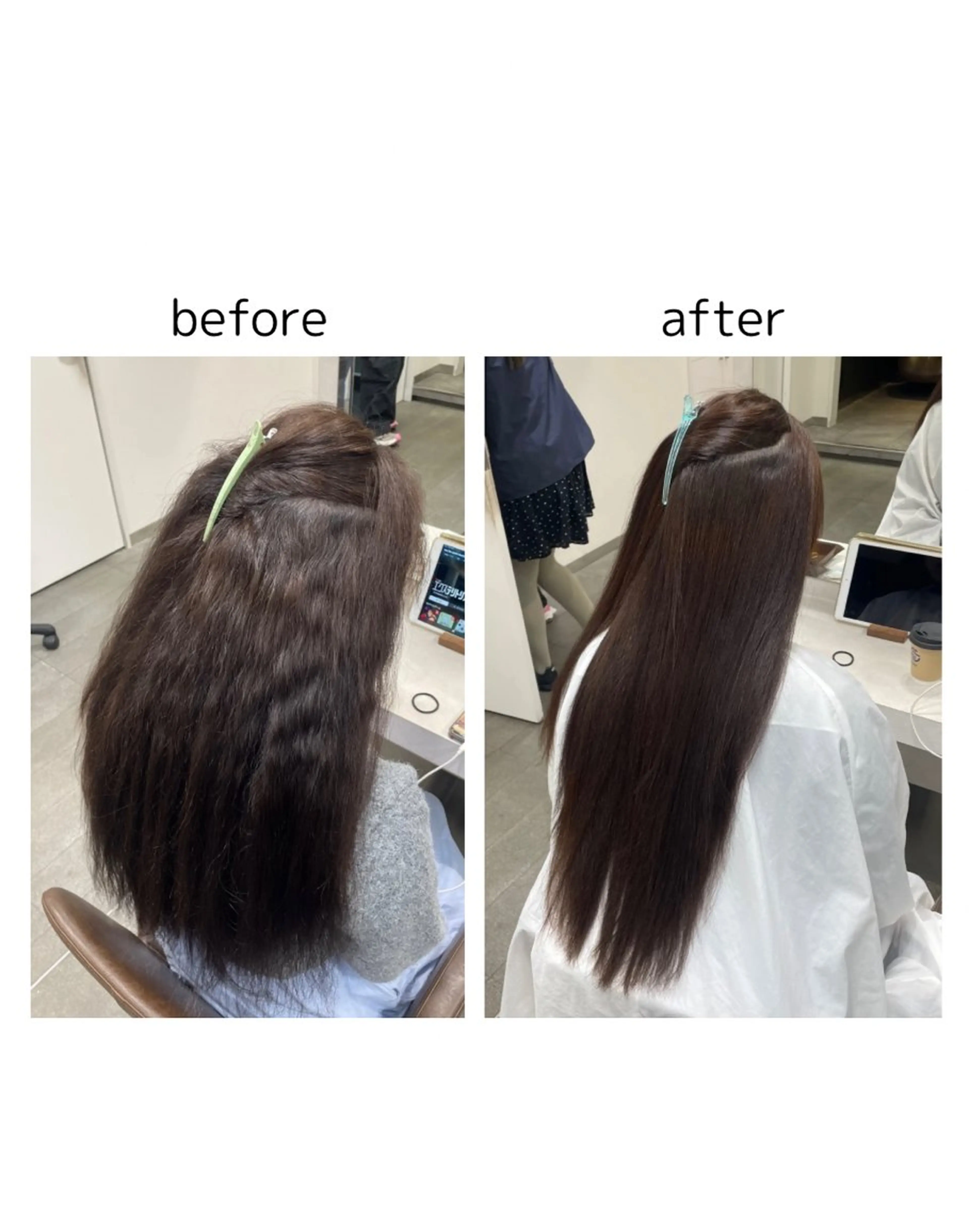 ロング 縮毛矯正 トリートメント 🫧透明感カラー 🫧yukiのヘアスタイル