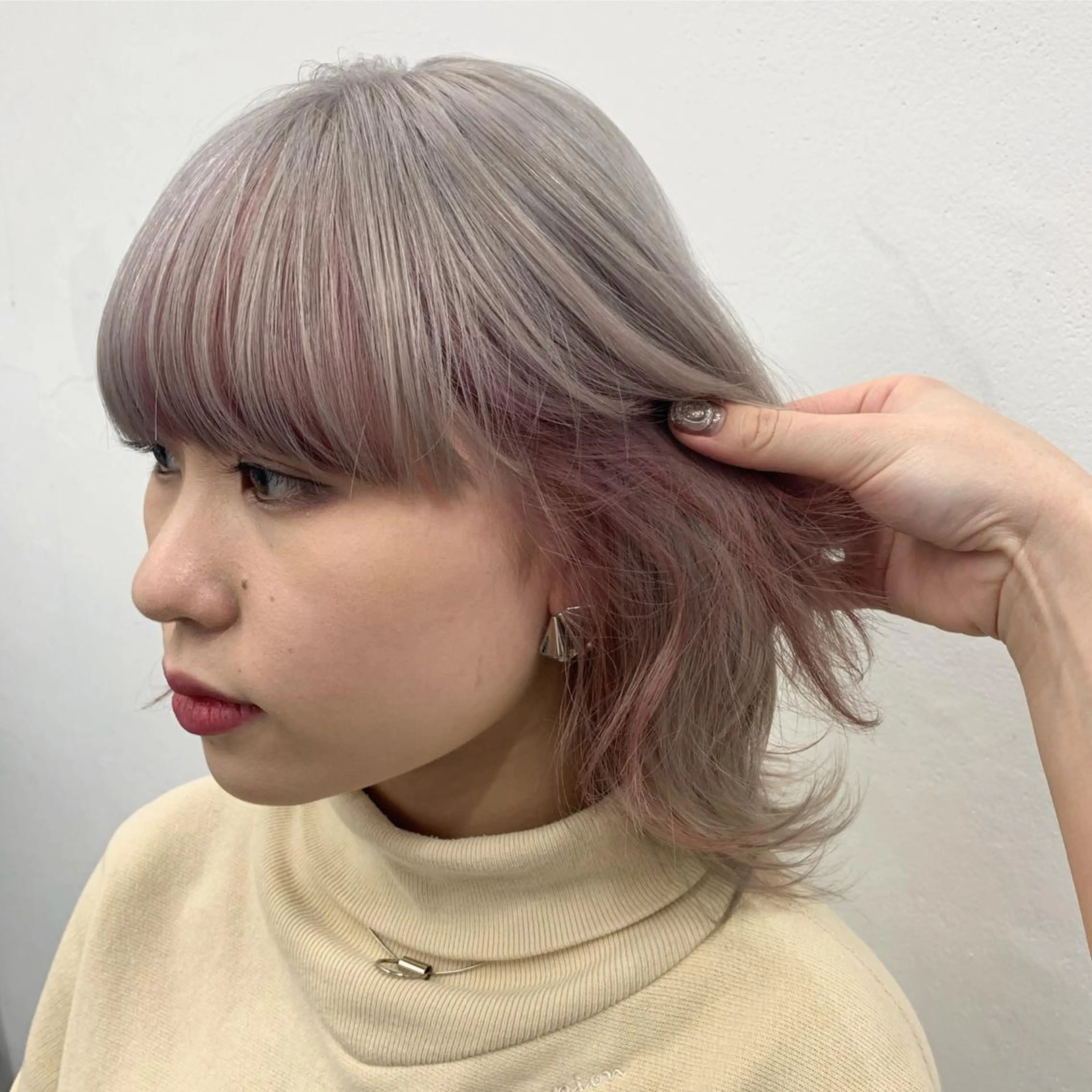 ミディアム カラー ブリーチ インナーカラー ヘアカラー トリートメント レイヤーカット/艶髪 ✨💭KIRARIのヘアスタイル