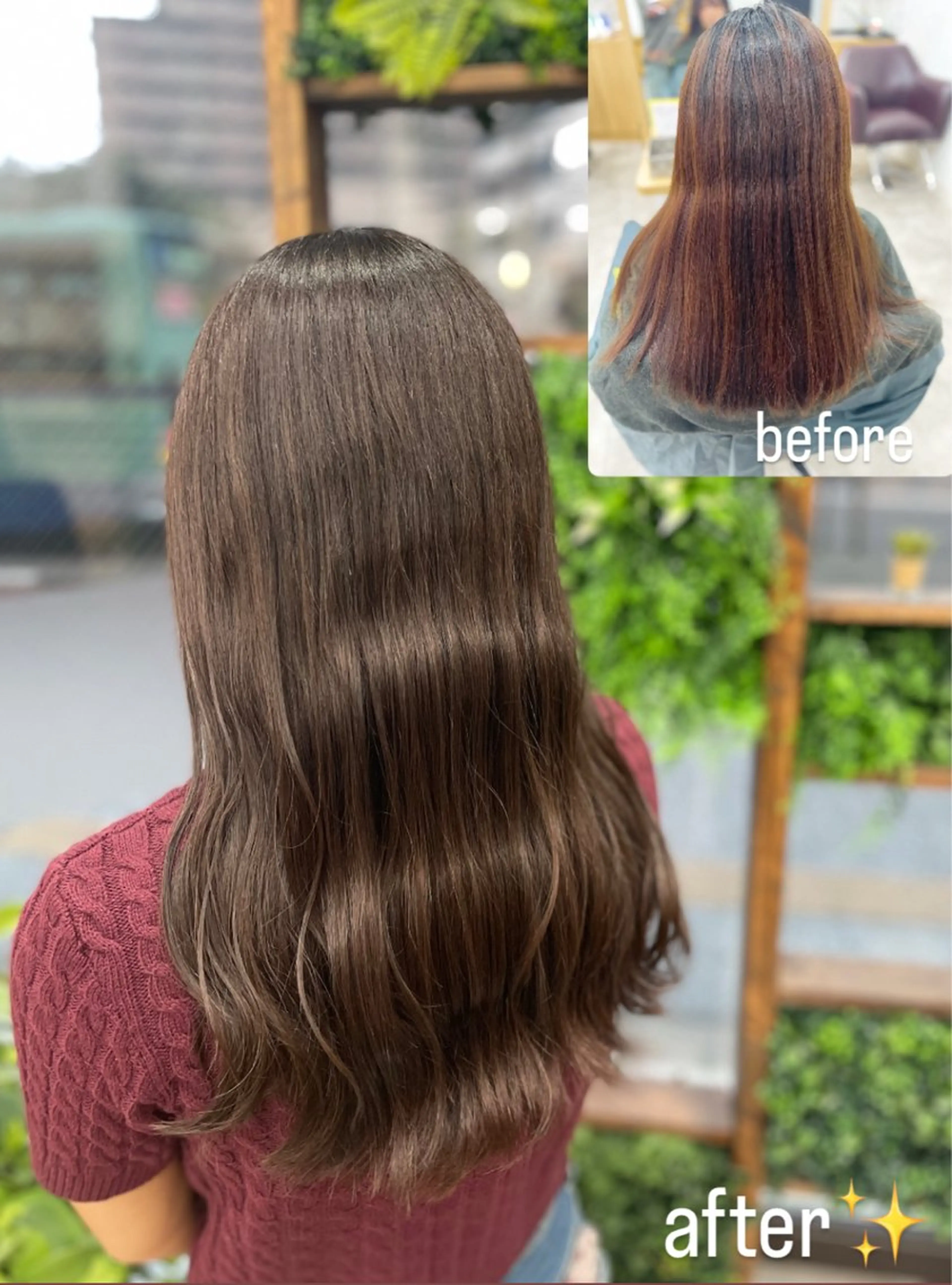 セミロング カラー ベージュカラー ブラウンカラー ブラウンベージュ ナチュラルブラウン ヘアカラー 佐藤 なつののヘアスタイル