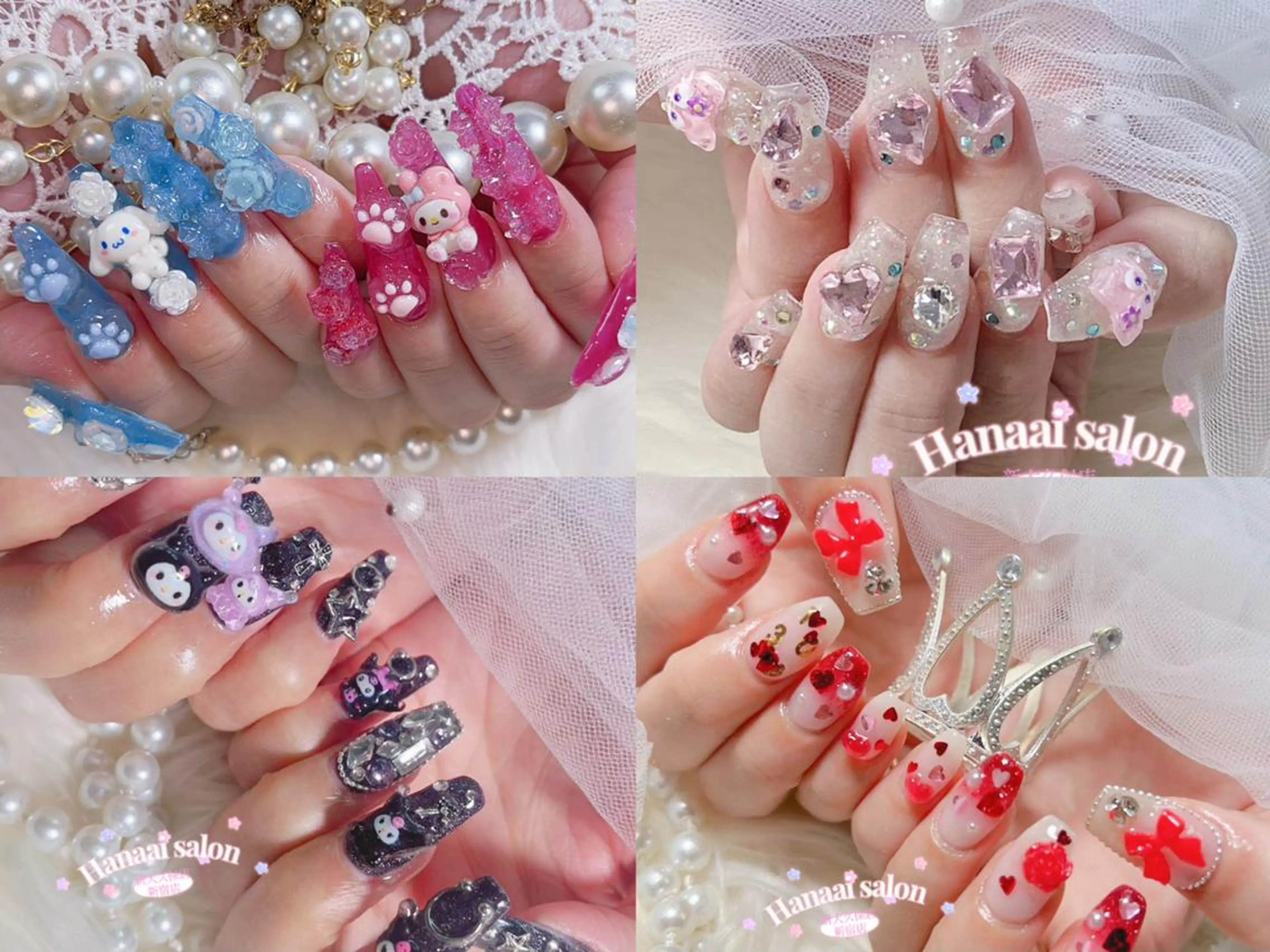 ネイル アートネイル ジェルネイル グラデーション 韓国ネイル ラメ(グリッター) Hanaai Salon新大久保店のネイルデザイン