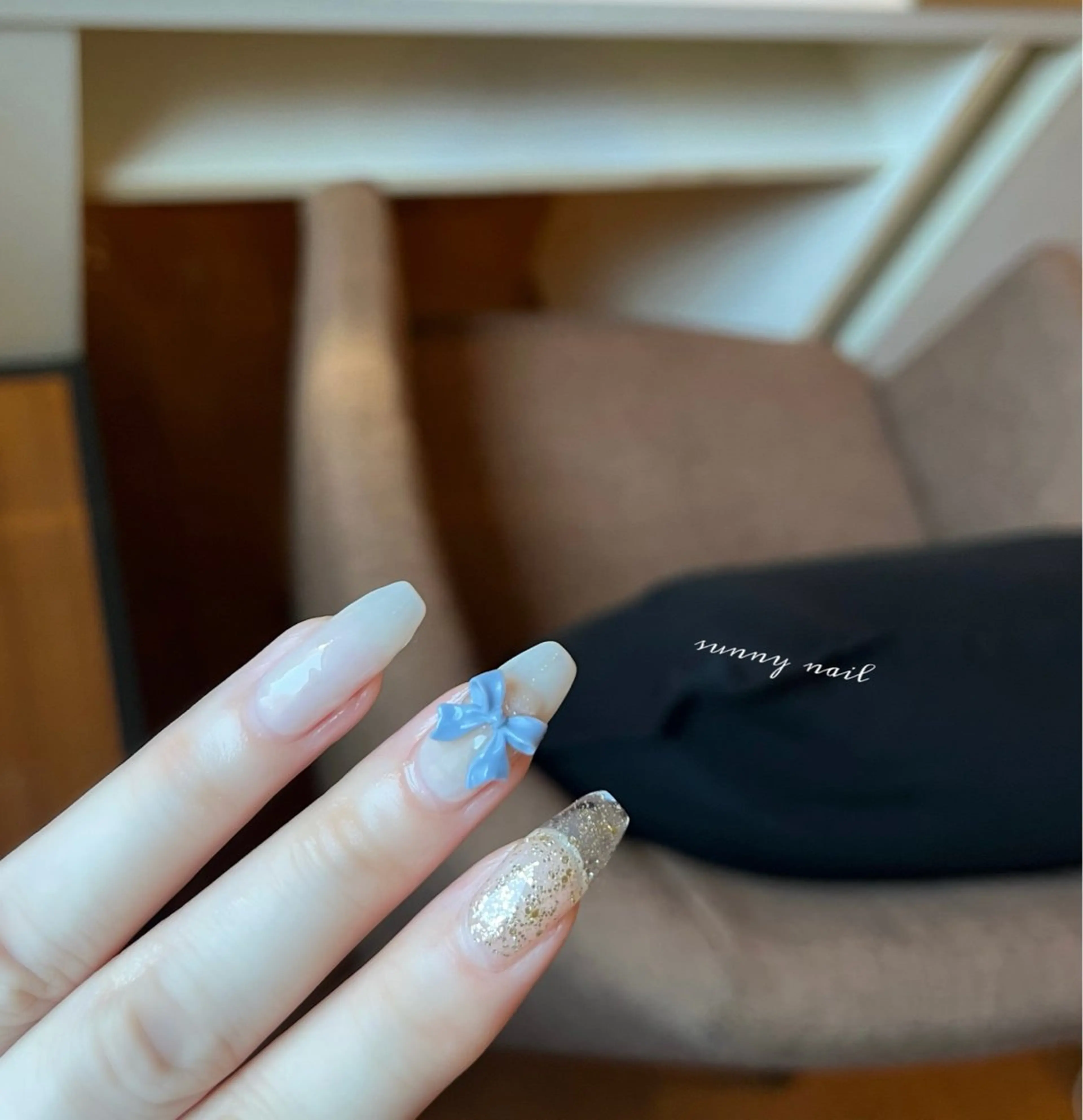 ネイル ジェルネイル パラジェル リボン sunny nailのネイルデザイン
