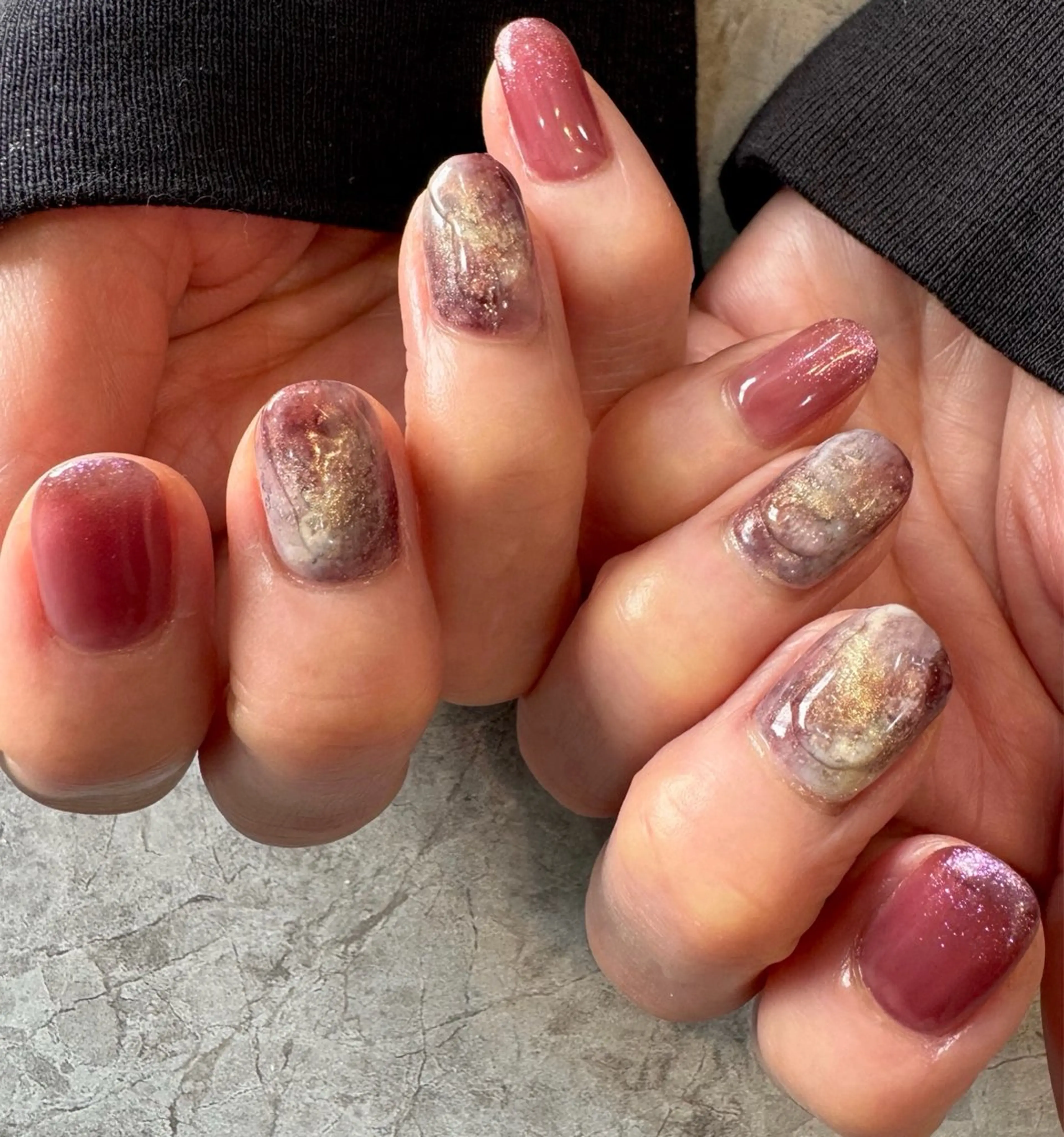 ネイル ニュアンスネイル ぷっくりネイル ハンドネイル Blé nailのネイルデザイン