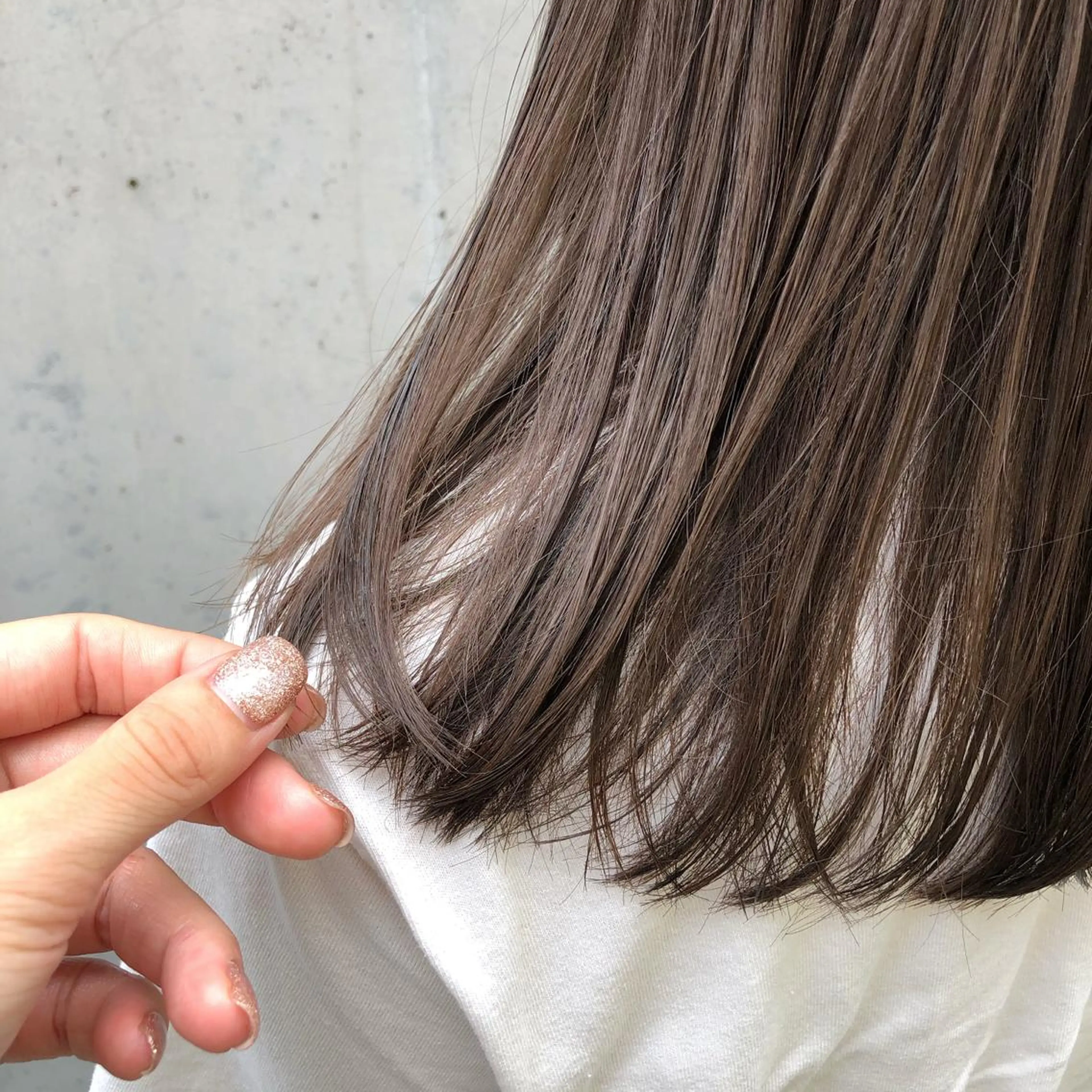 ミディアム カラー ベージュカラー オリーブベージュ salowin SHIBUYA me+店所属・kasumi/渋谷/ パーマのヘアスタイル
