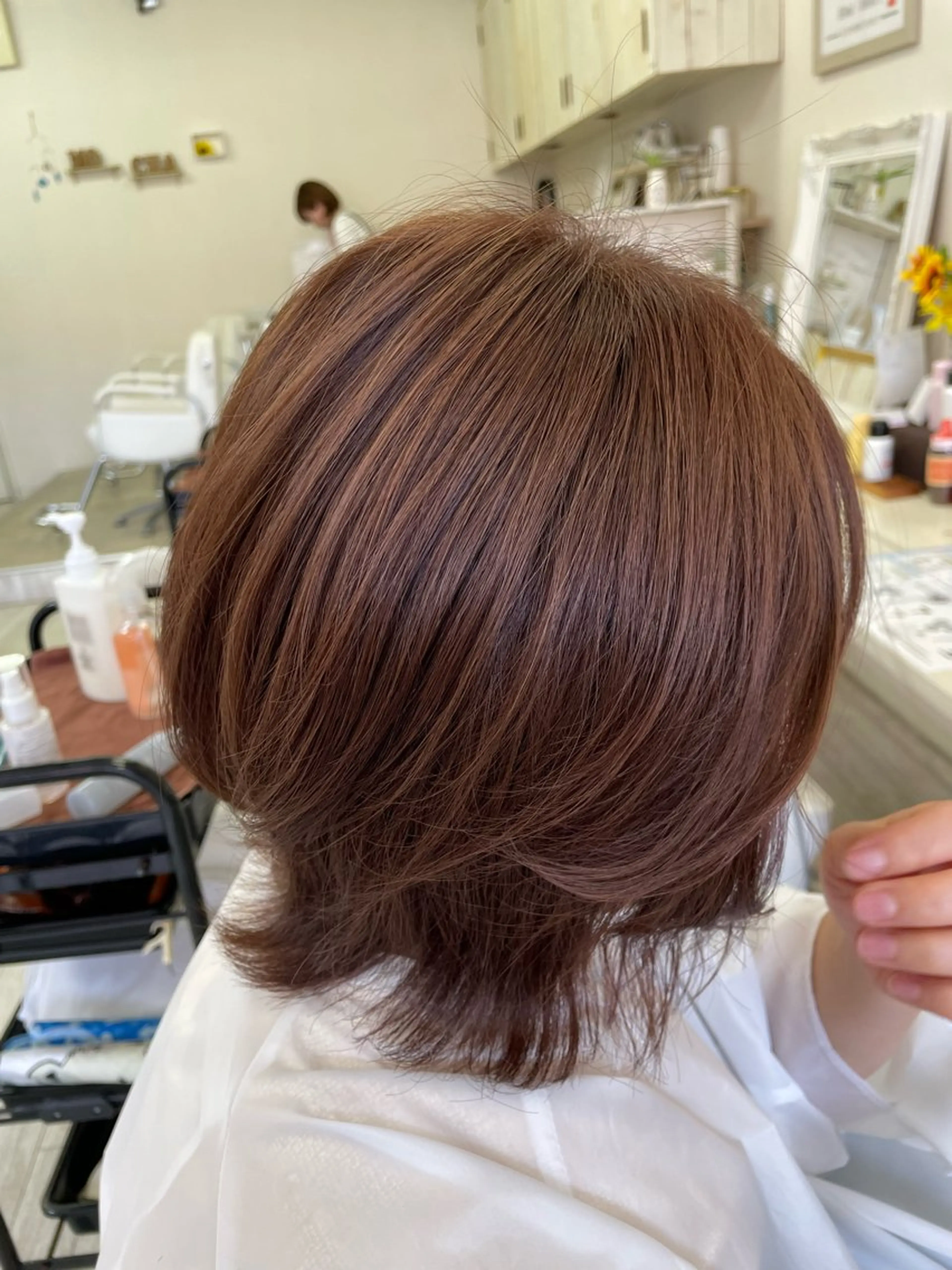 カラー ブラウンカラー ピンクカラー bloomPremium所属・岡山美容院bloom HONOKAのヘアスタイル