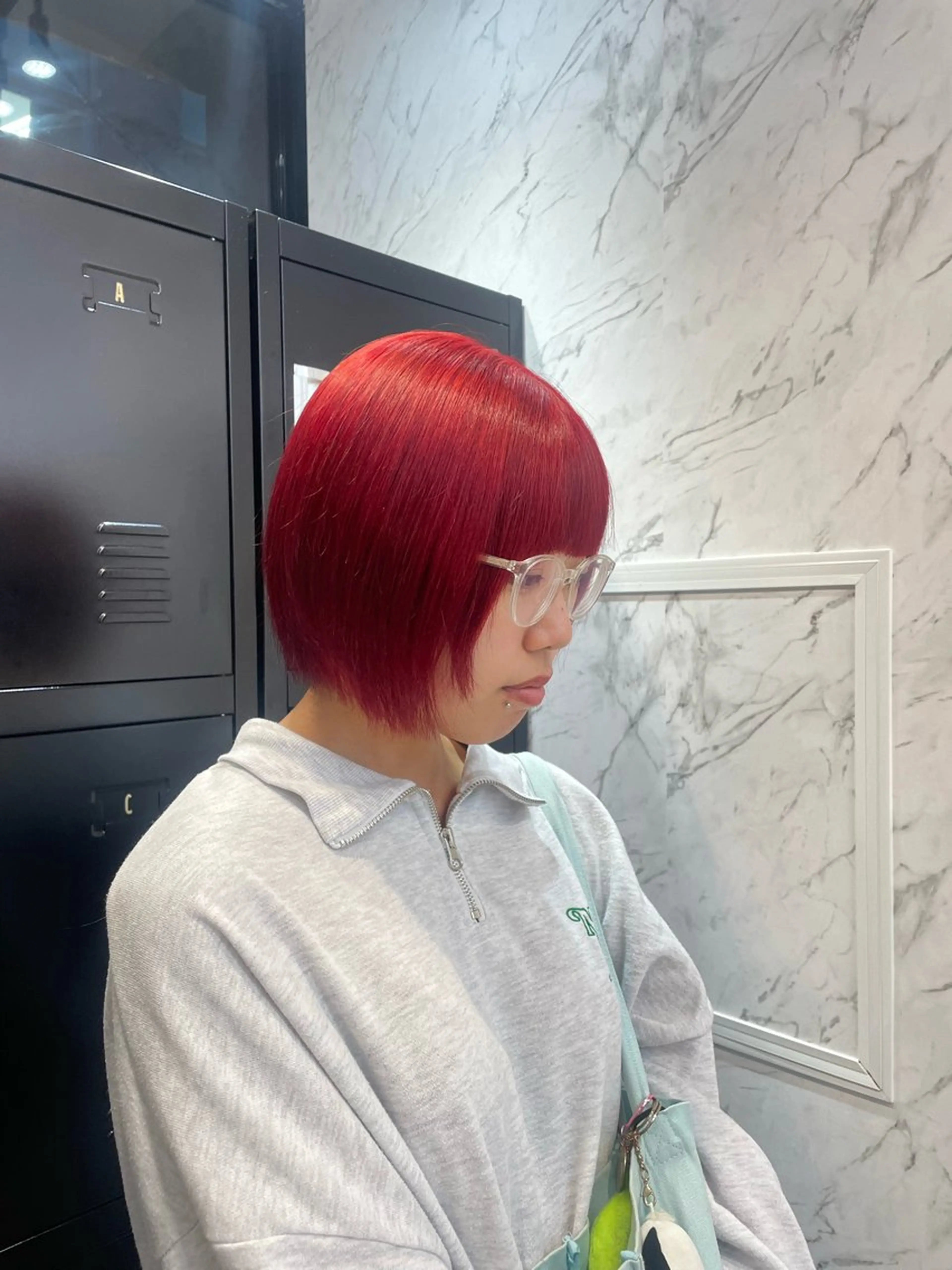 ミディアム カラー レッドカラー hair salon dot. mooda 韓国風サロン 町田店所属・韓国風ヘア🎀🩶 /♡𝓝𝓸𝓪♡のヘアスタイル