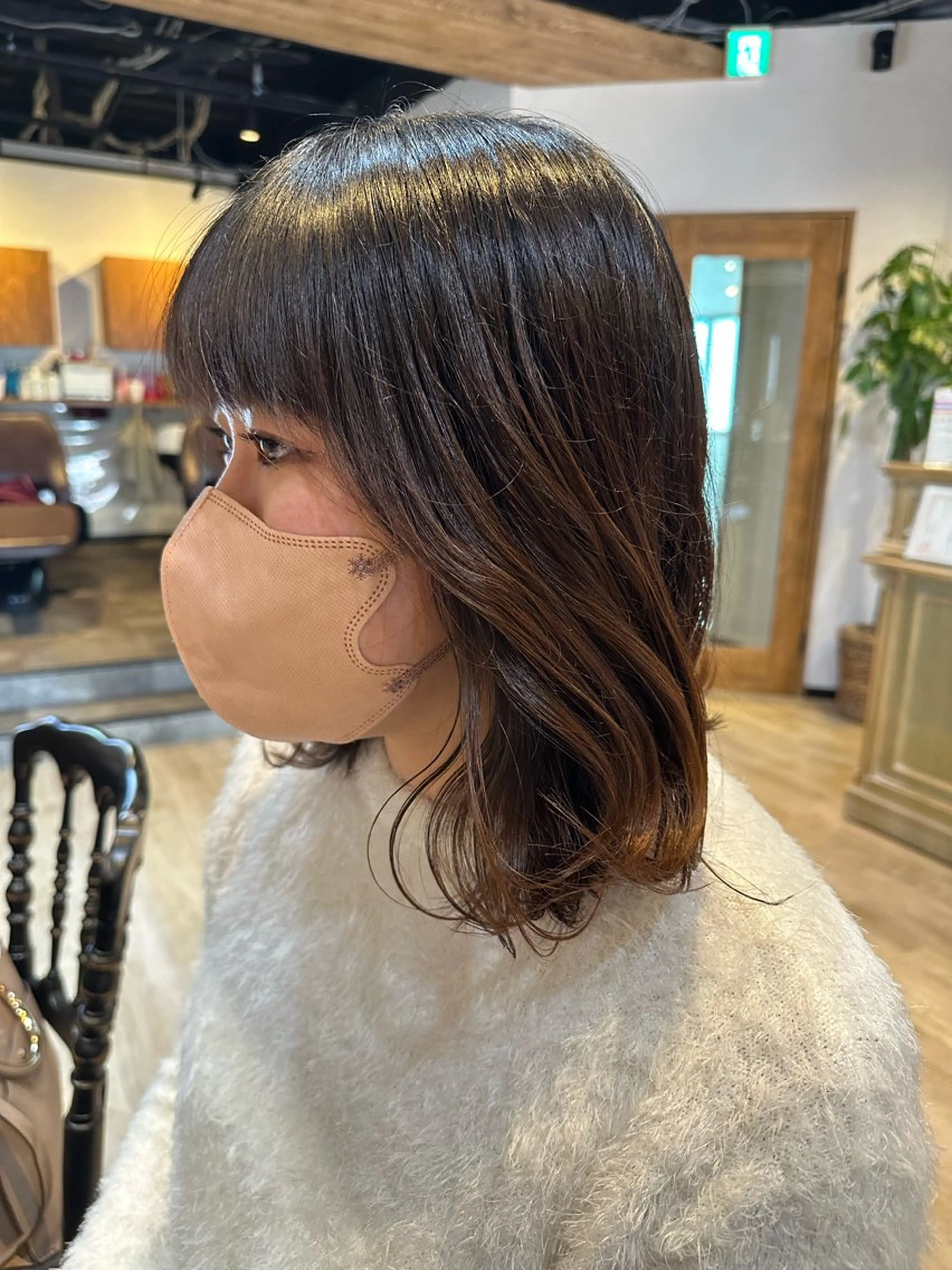 ミディアム カラー カット ヘアカラー トリートメント 髪質改善&ストレート ‪✂︎‬鈴木青樹のヘアスタイル