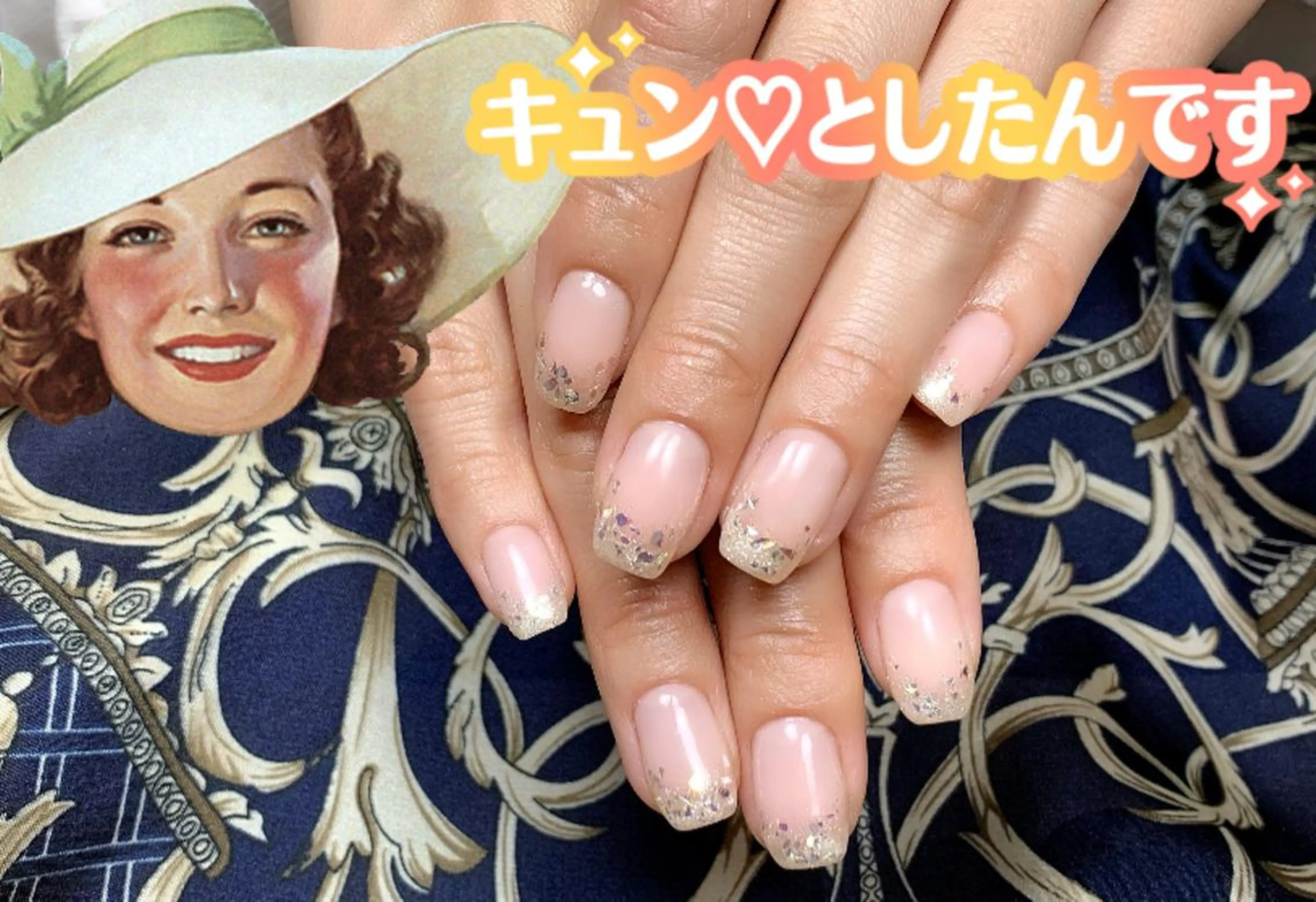 ネイル グラデーション ラメ(グリッター) ラメグラデーション シルバー Nail Salon R.N アールドットエヌ所属・R.N アールドットエヌのネイルデザイン