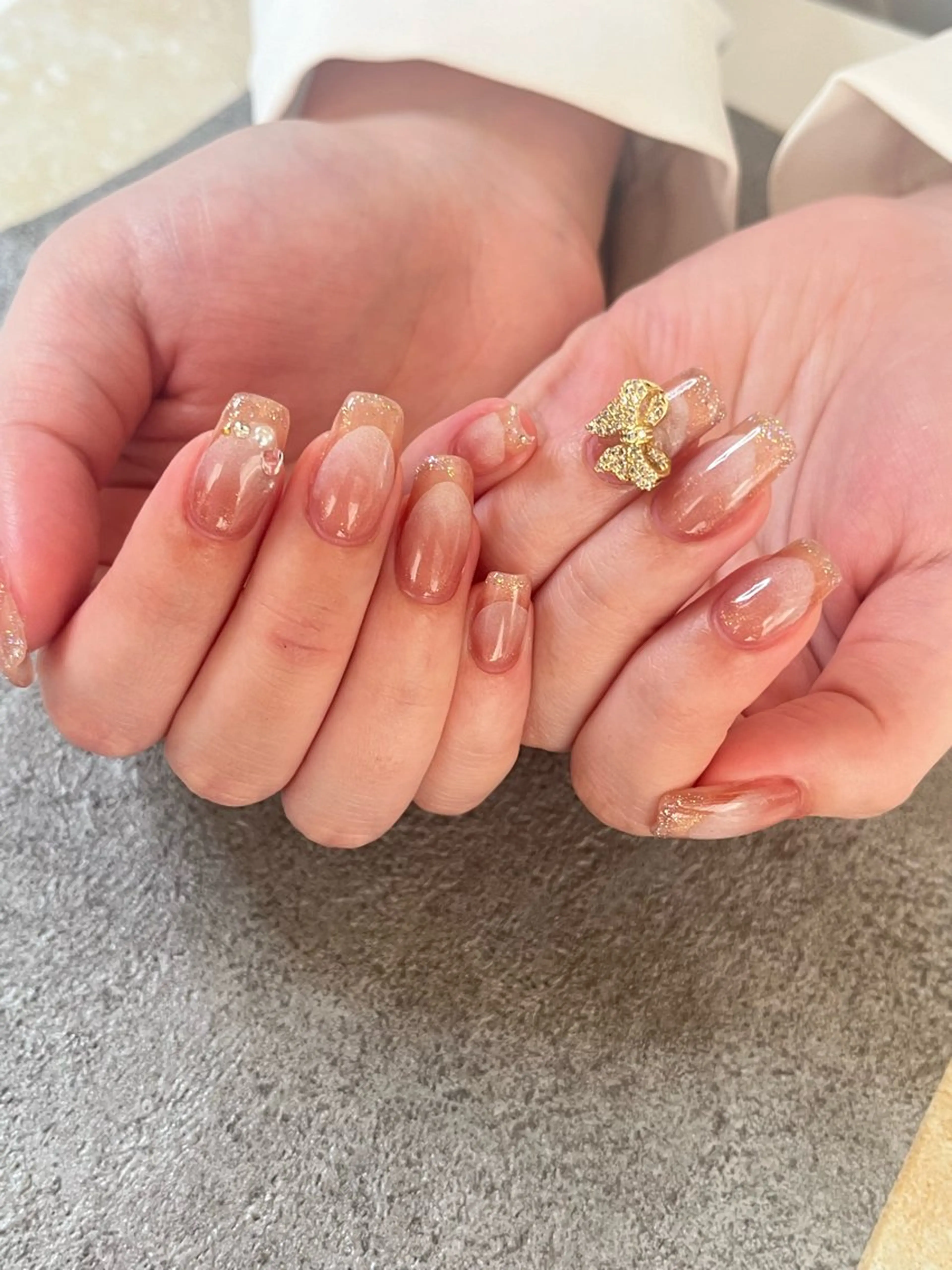 ネイル リボン フットネイル Berry coco nail所属・Berry coco SAIKAのネイルデザイン