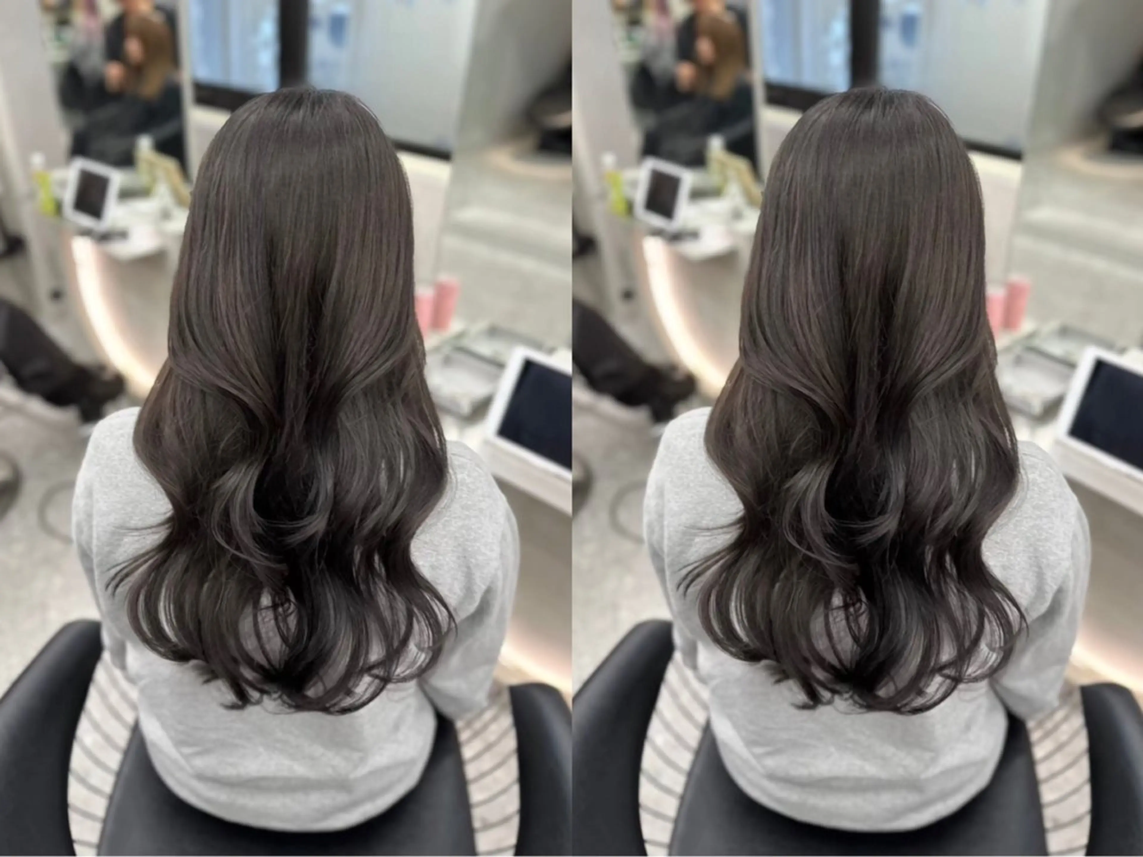 ロング カラー ダークグレー ダークグレージュ グレージュ ミディアムレイヤー 特化/吉村　清志のヘアスタイル