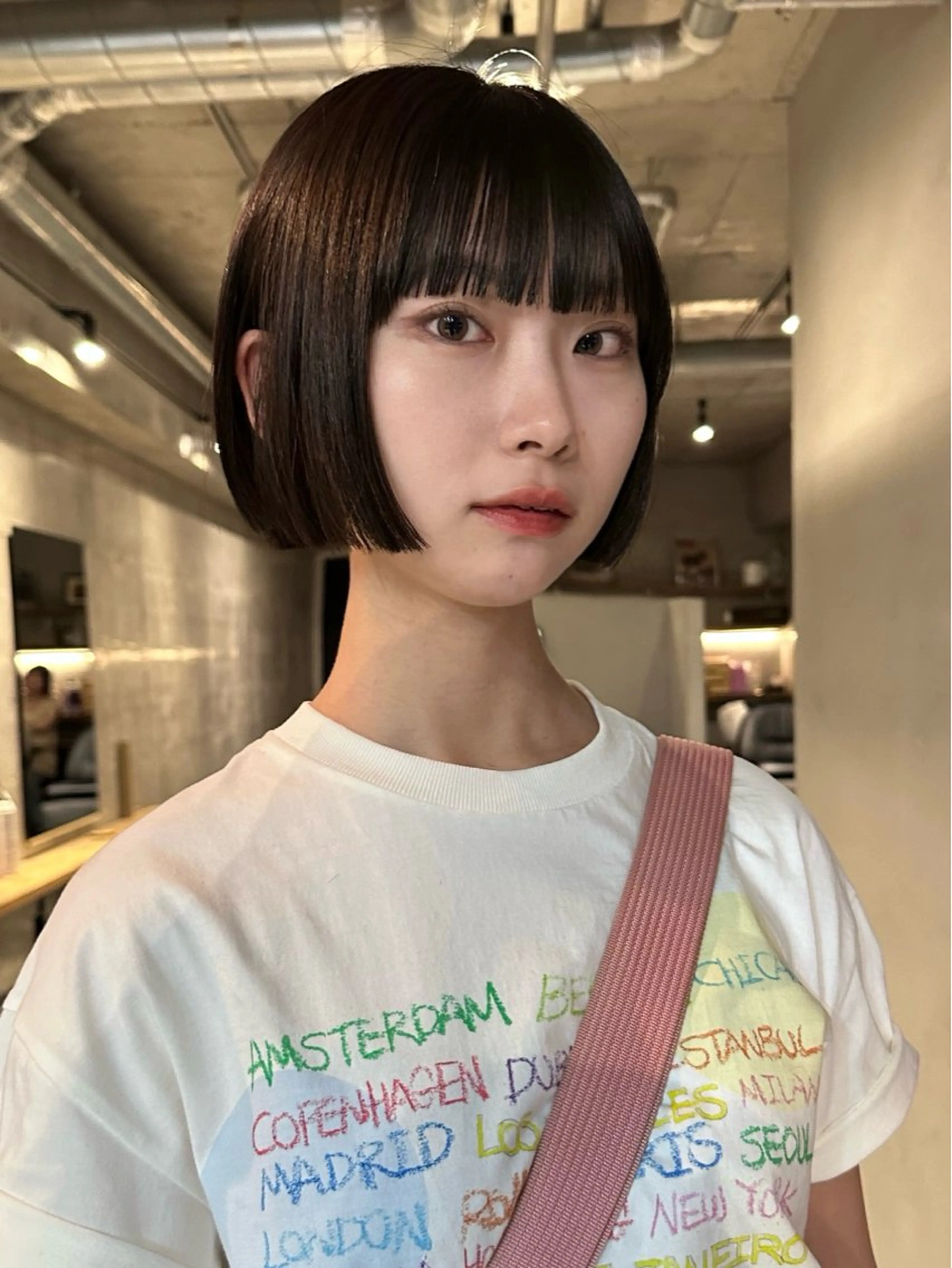 ショート カット ヘアカラー トリートメント 前野 日奈/ ナチュカラー/パーマのヘアスタイル