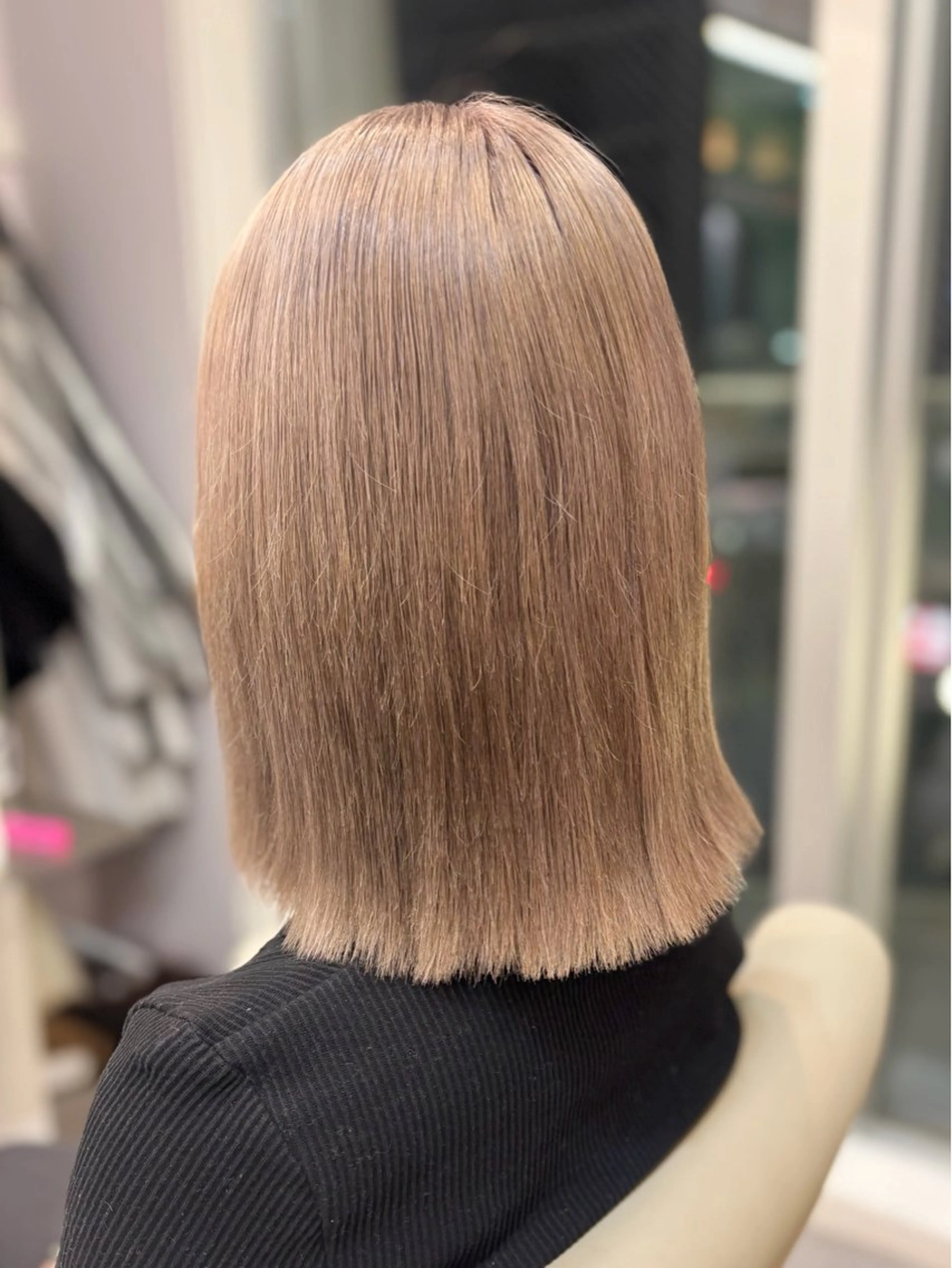 ミディアム ヘアカラー 顔周りカット/ボブ/ ツヤ髪/coconaのヘアスタイル