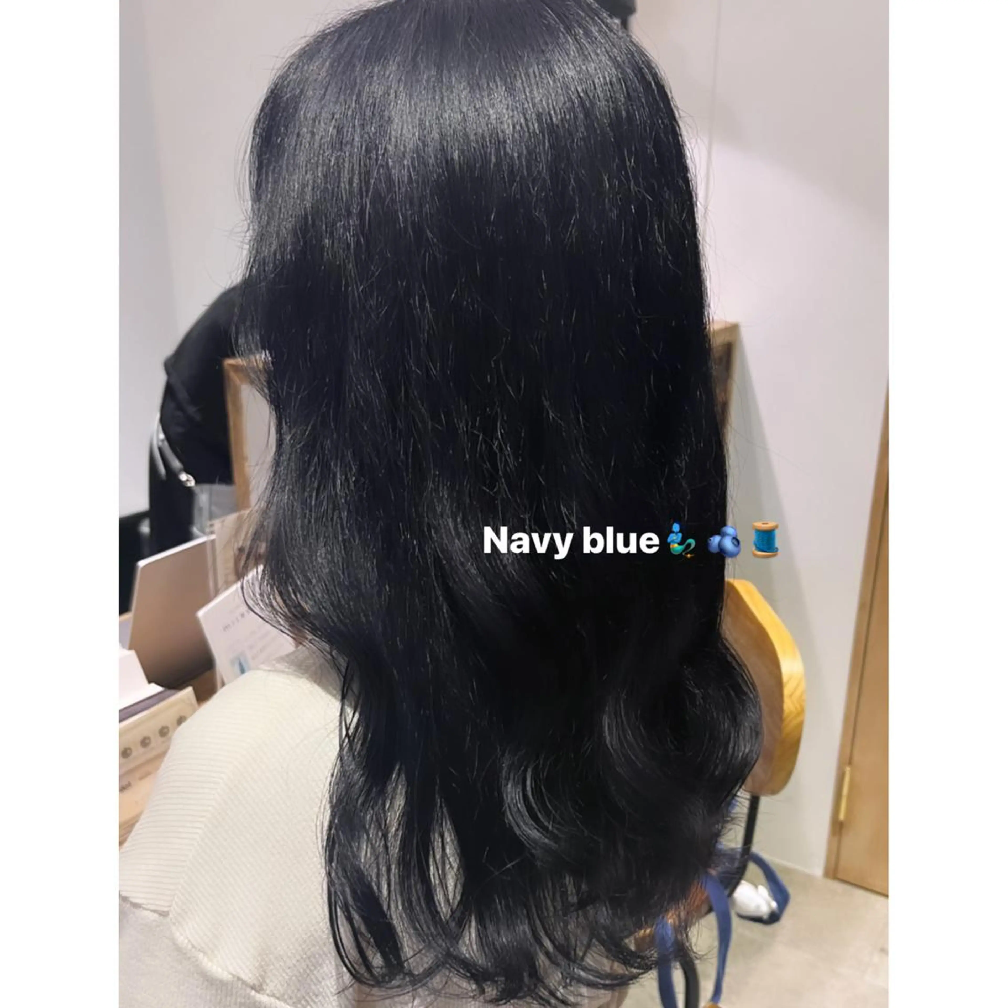 ロング カラー ネイビーカラー ヘアカラー トリートメント ヘッドスパ miku୨୧˖* 透明感モテカラーのヘアスタイル
