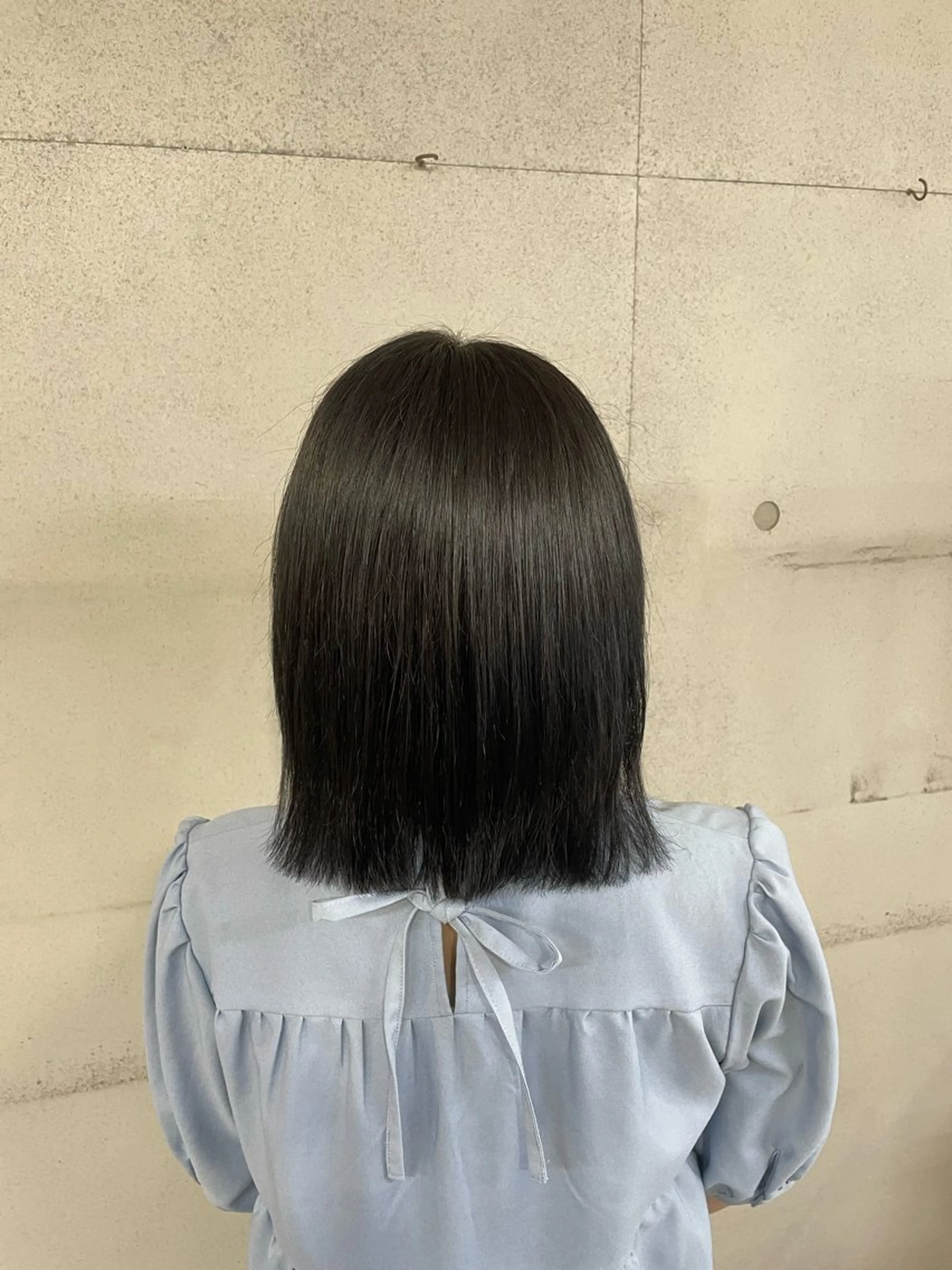 カラー 黒髪 ブルーカラー ブルーブラック ヘアカラー CS つきなのヘアスタイル