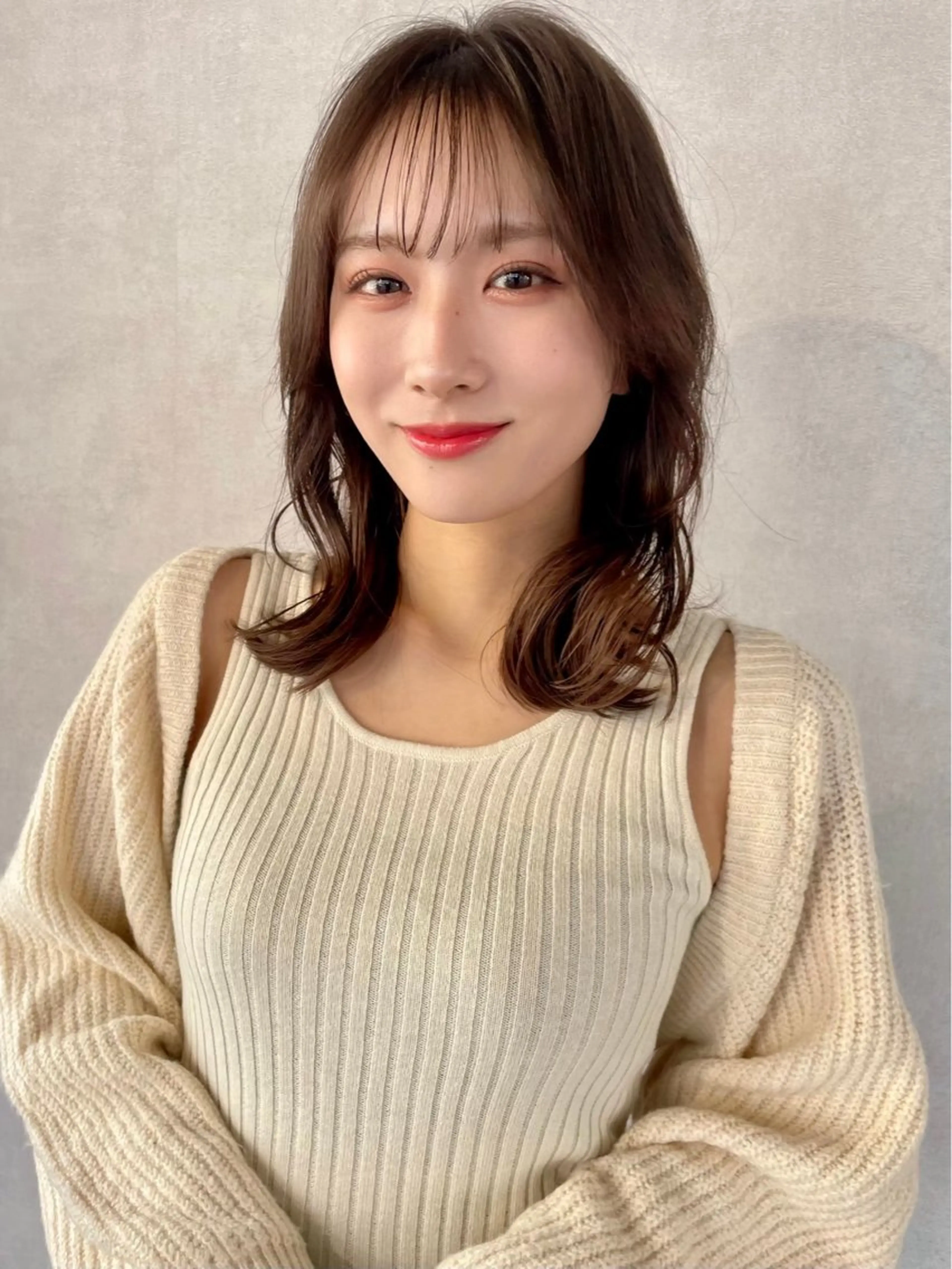 セミロング カラー ヘアアレンジ アッシュ 透明感カラー グレージュ 髪質改善 カット ヘアカラー ✨韓国レイヤー/ 透明感カラー✨冨永剛のヘアスタイル