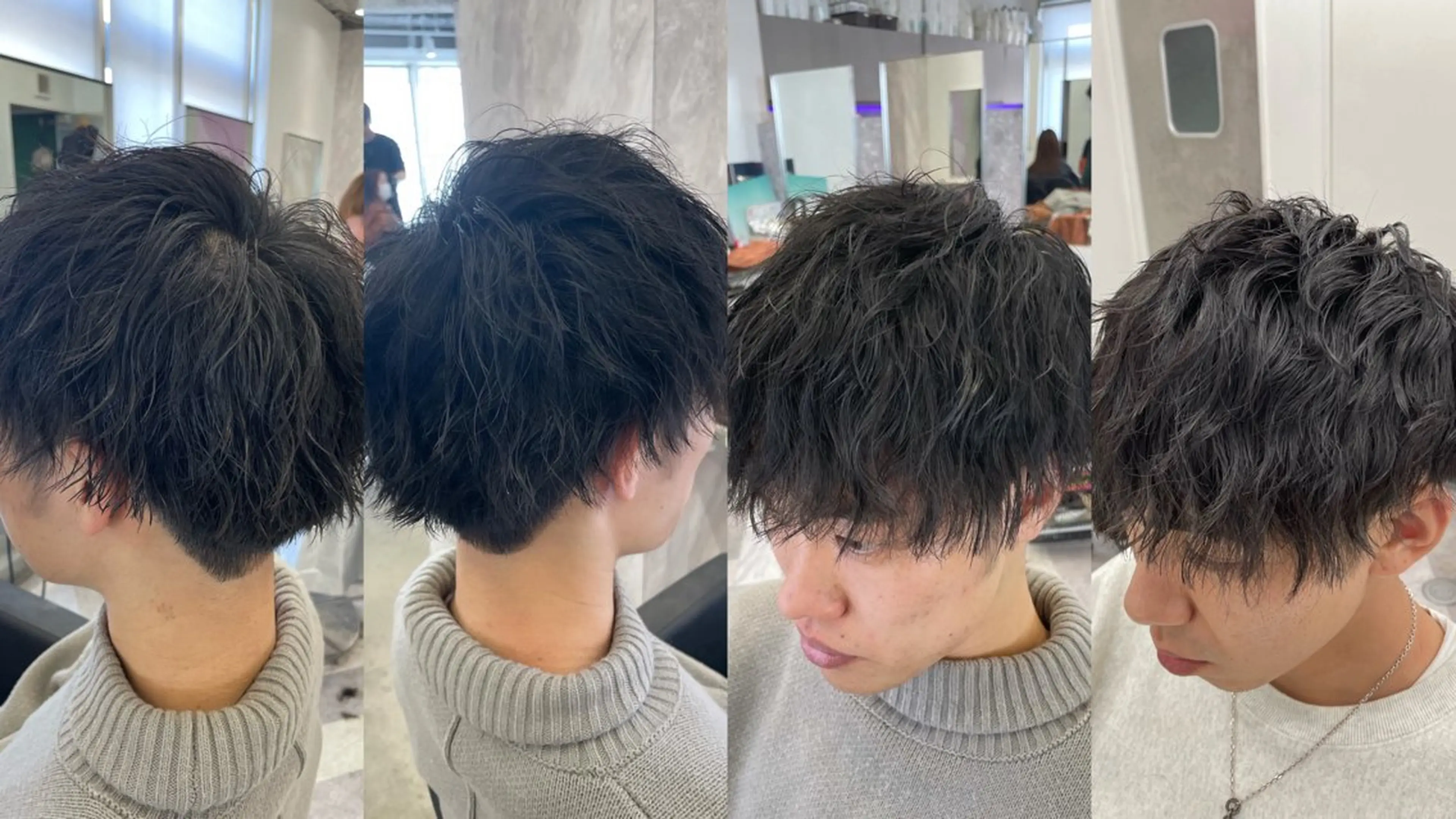 ショート パーマ メンズ メンズパーマ ツイストスパイラルパーマ スパイラルパーマ カット パーマ ブリーチ＆波巻パーマ /飯牟田/GEAR.のヘアスタイル