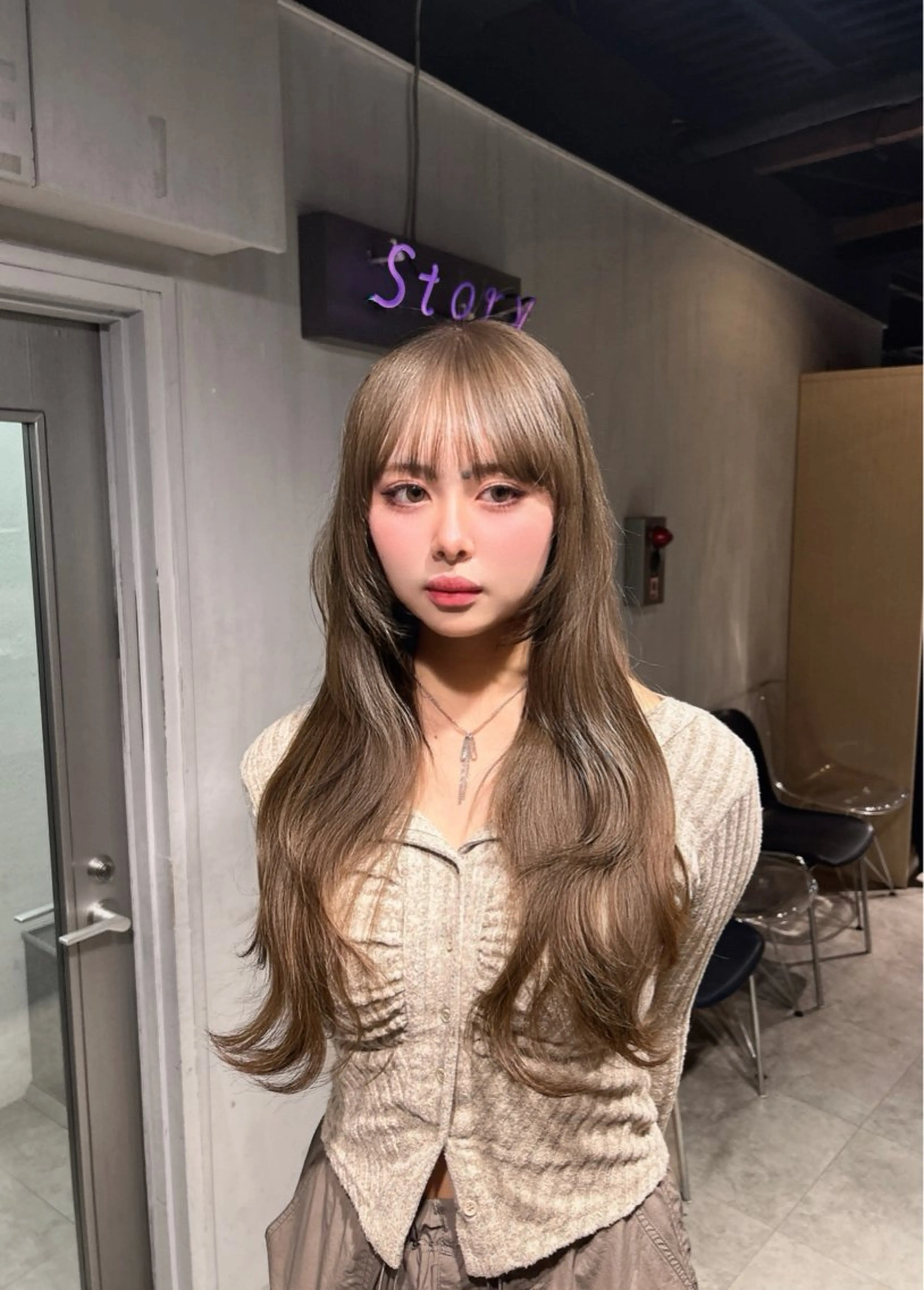 ロング 韓国風カラー ハッシュカット 姫カット 韓国風ヘア レイヤーカット MEI🎀垢抜けカラ ー🎀韓国styleのヘアスタイル