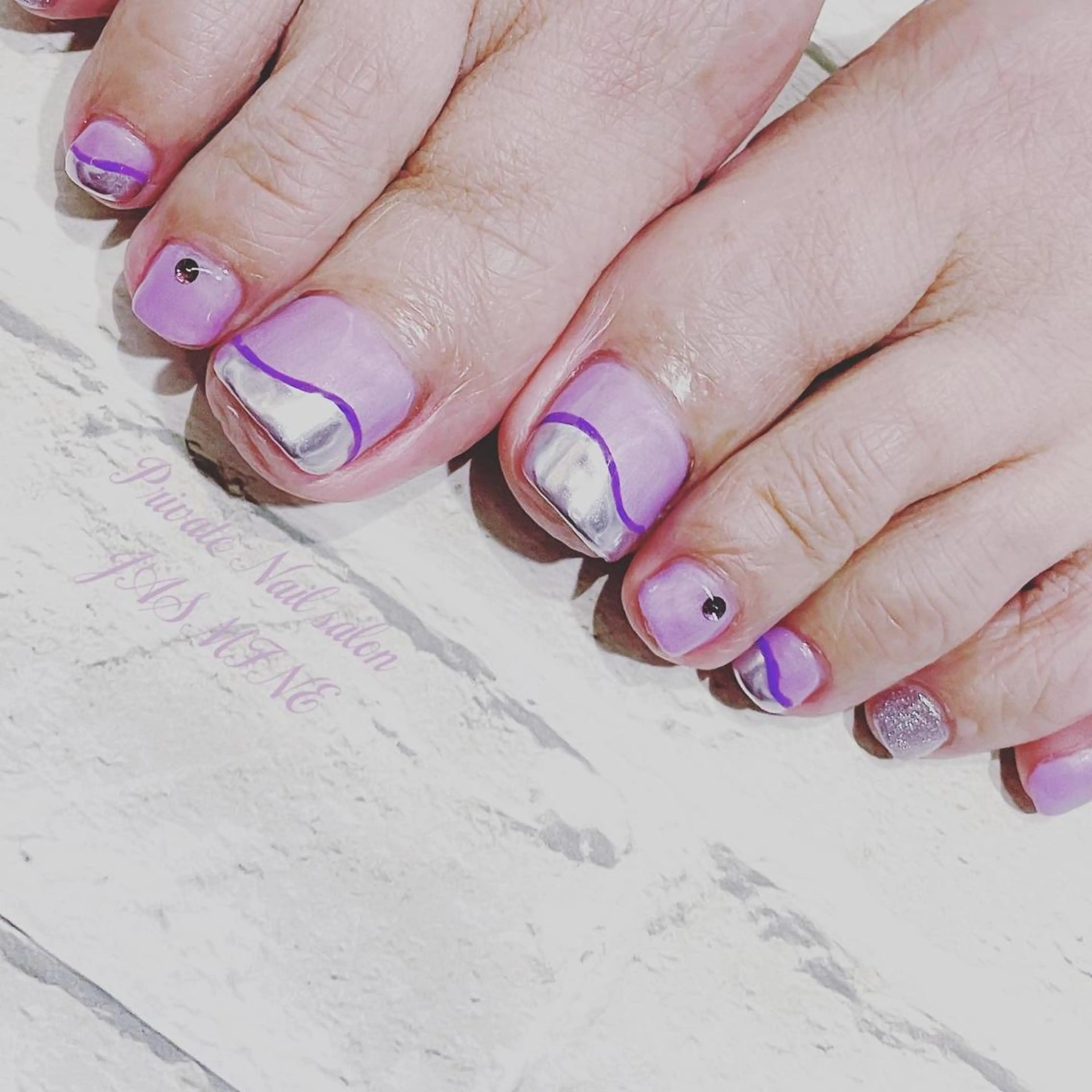 ネイル フットネイル ミラーネイル Nail salon JASMINEのネイルデザイン
