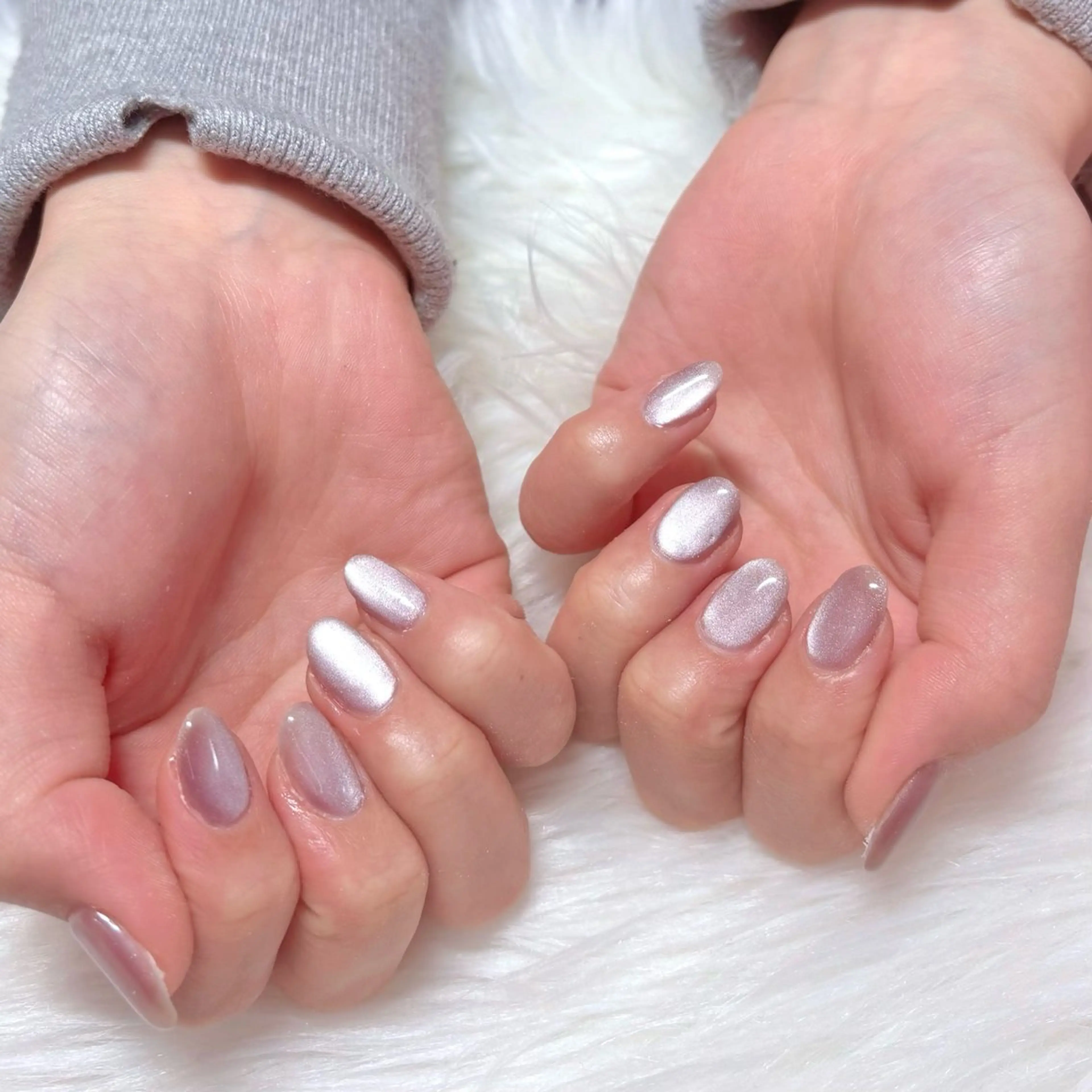 ネイル マグネットネイル パープル シンプルネイル ハンドネイル Noix nailのネイルデザイン