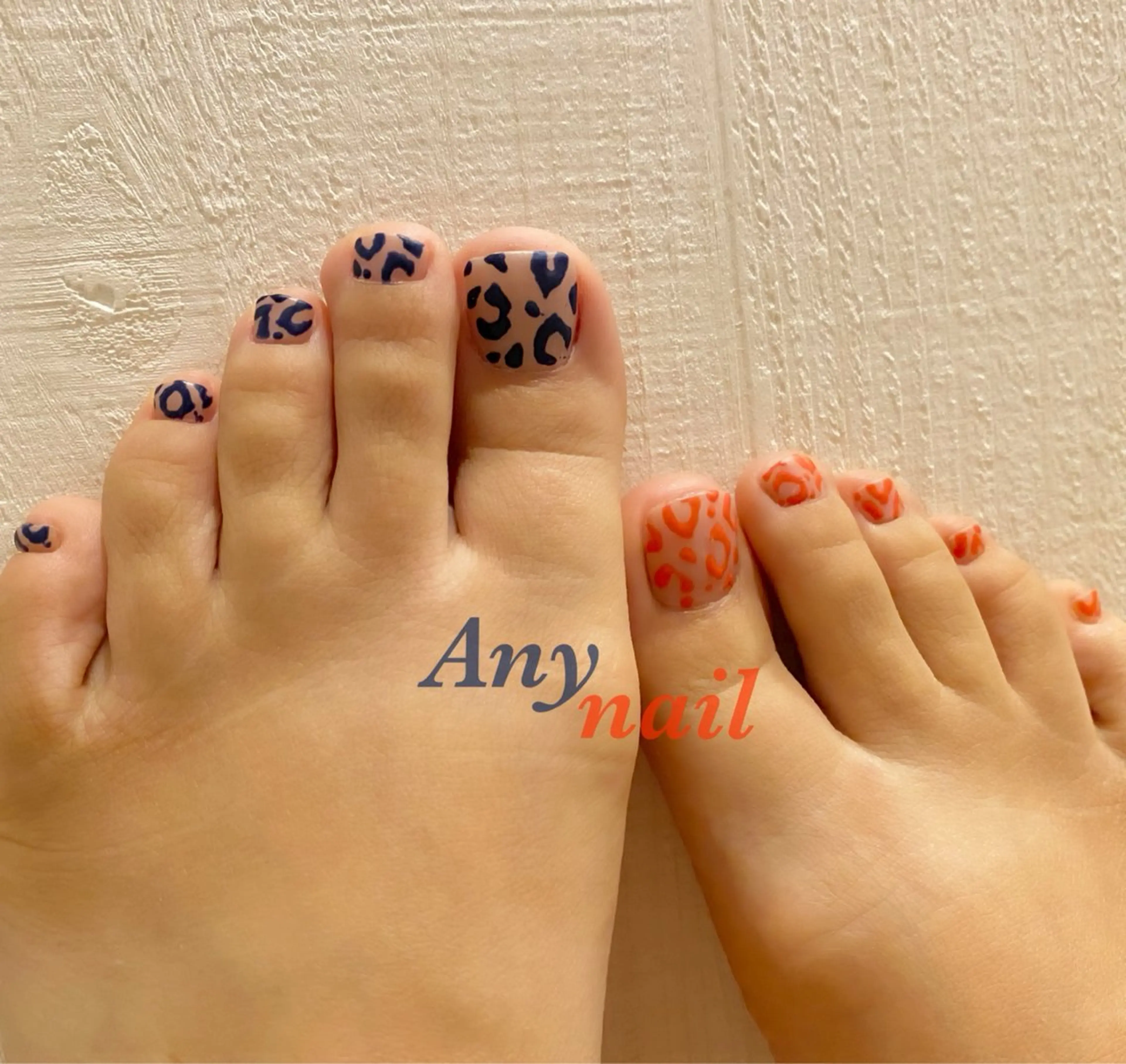 ネイル アニマル柄 ブルー フットネイル マットネイル フットネイル 岩澤 恵子のネイルデザイン