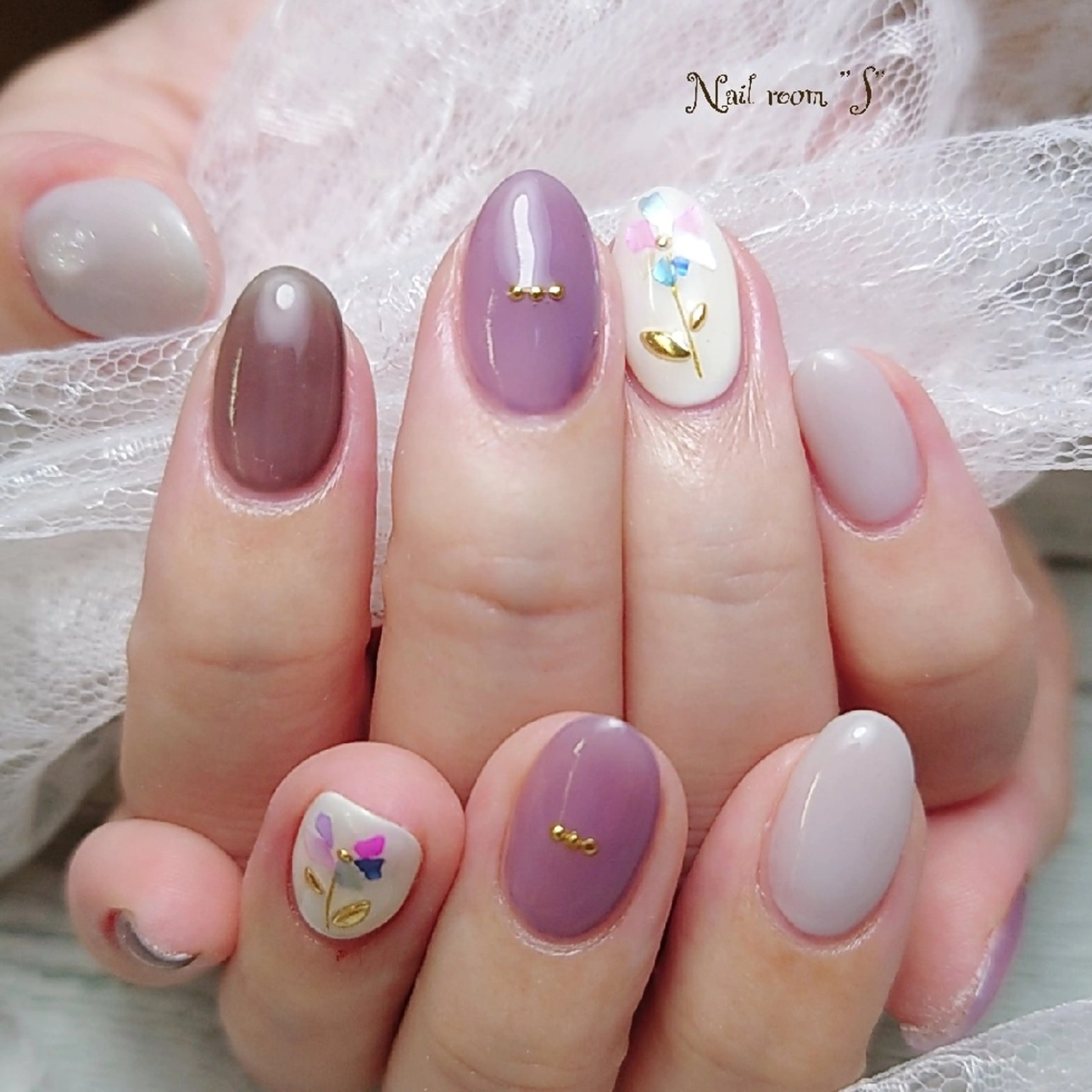 ネイル フラワーネイル Nail room  "S"  SAKAIのネイルデザイン