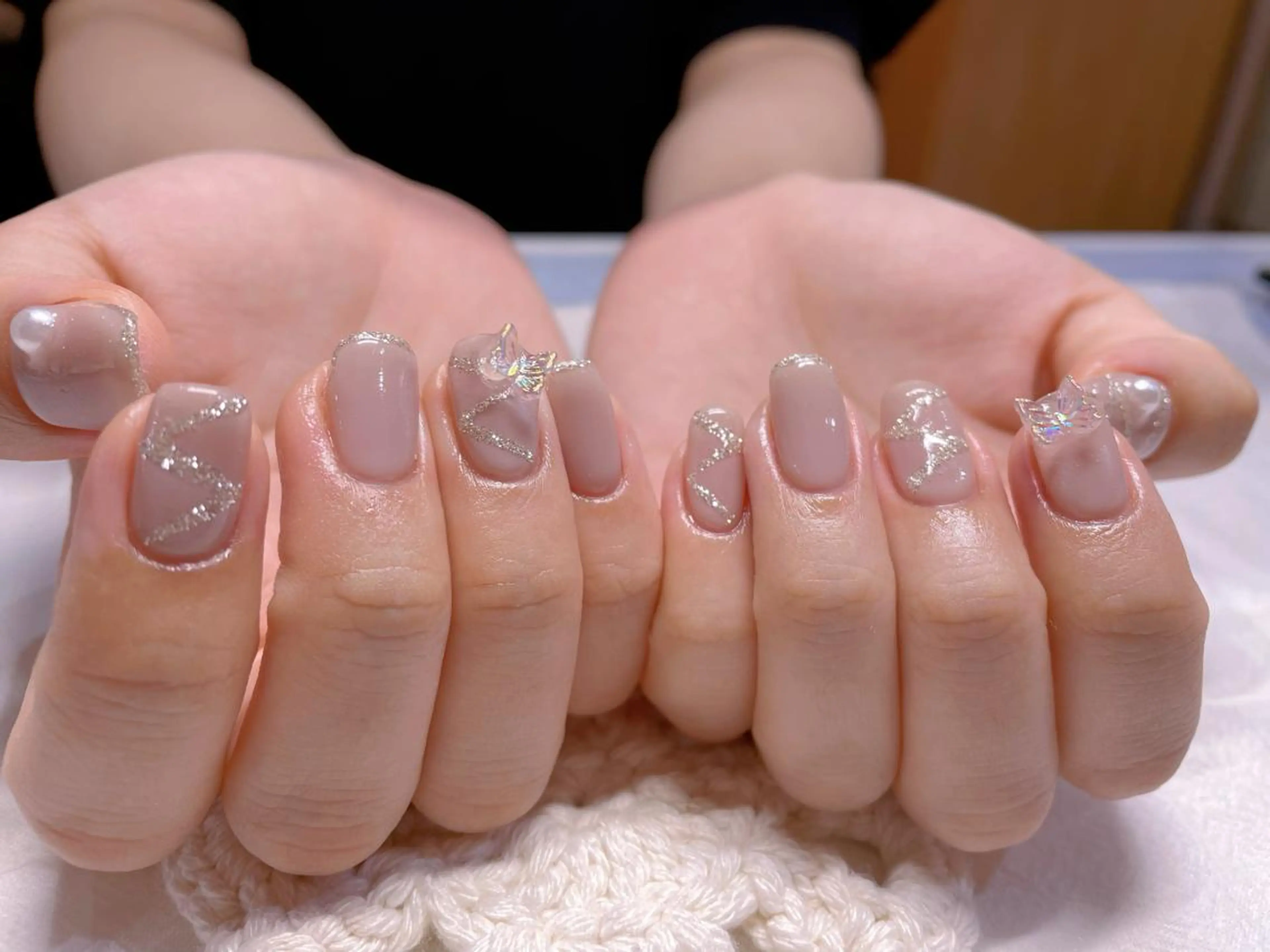 ネイル ラメ(グリッター) シルバー ハンドネイル ネイリスト ❄️ユキ❄️のネイルデザイン