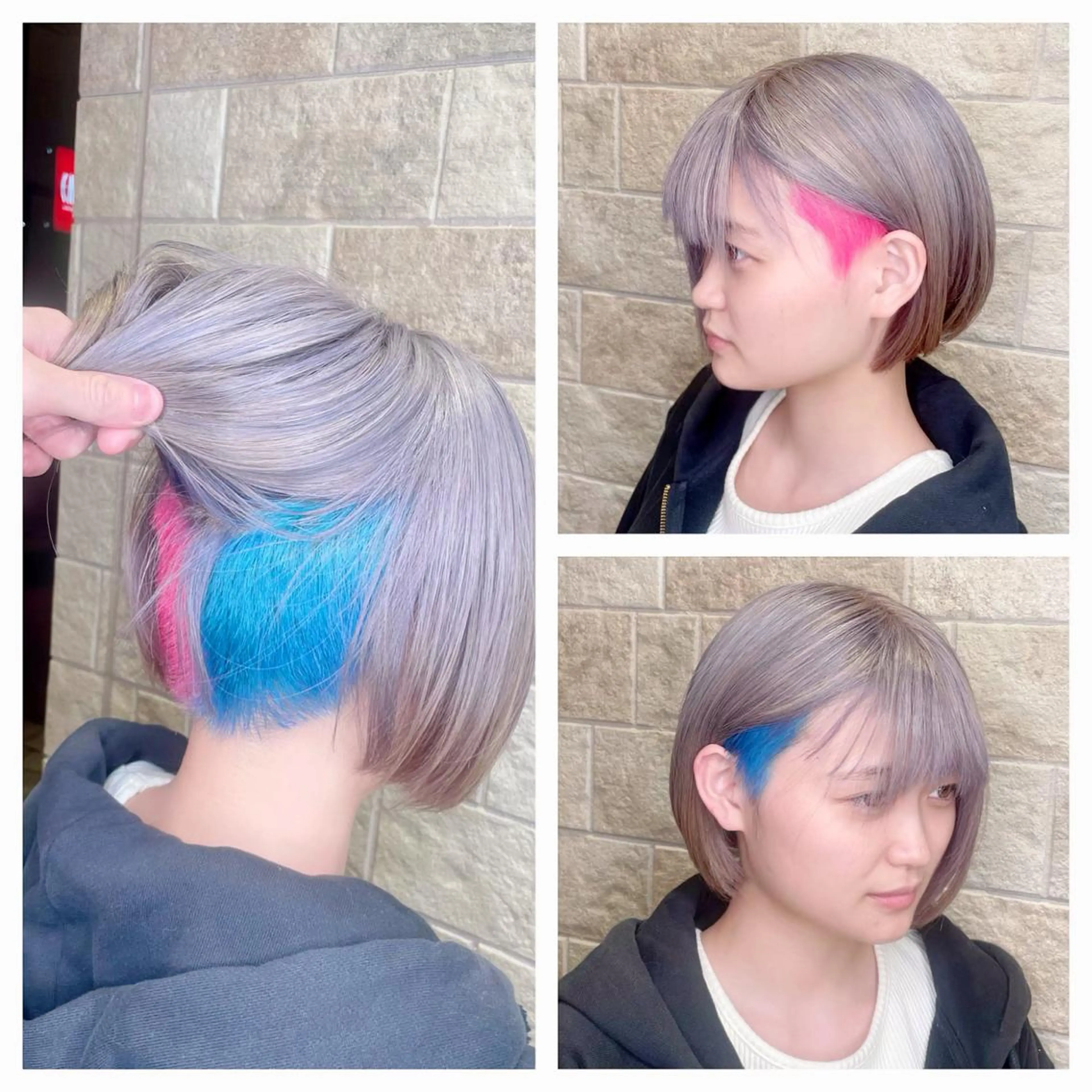 ショート カラー ブルーカラー ピンクカラー トリートメント SEA BELLE YASUのヘアスタイル