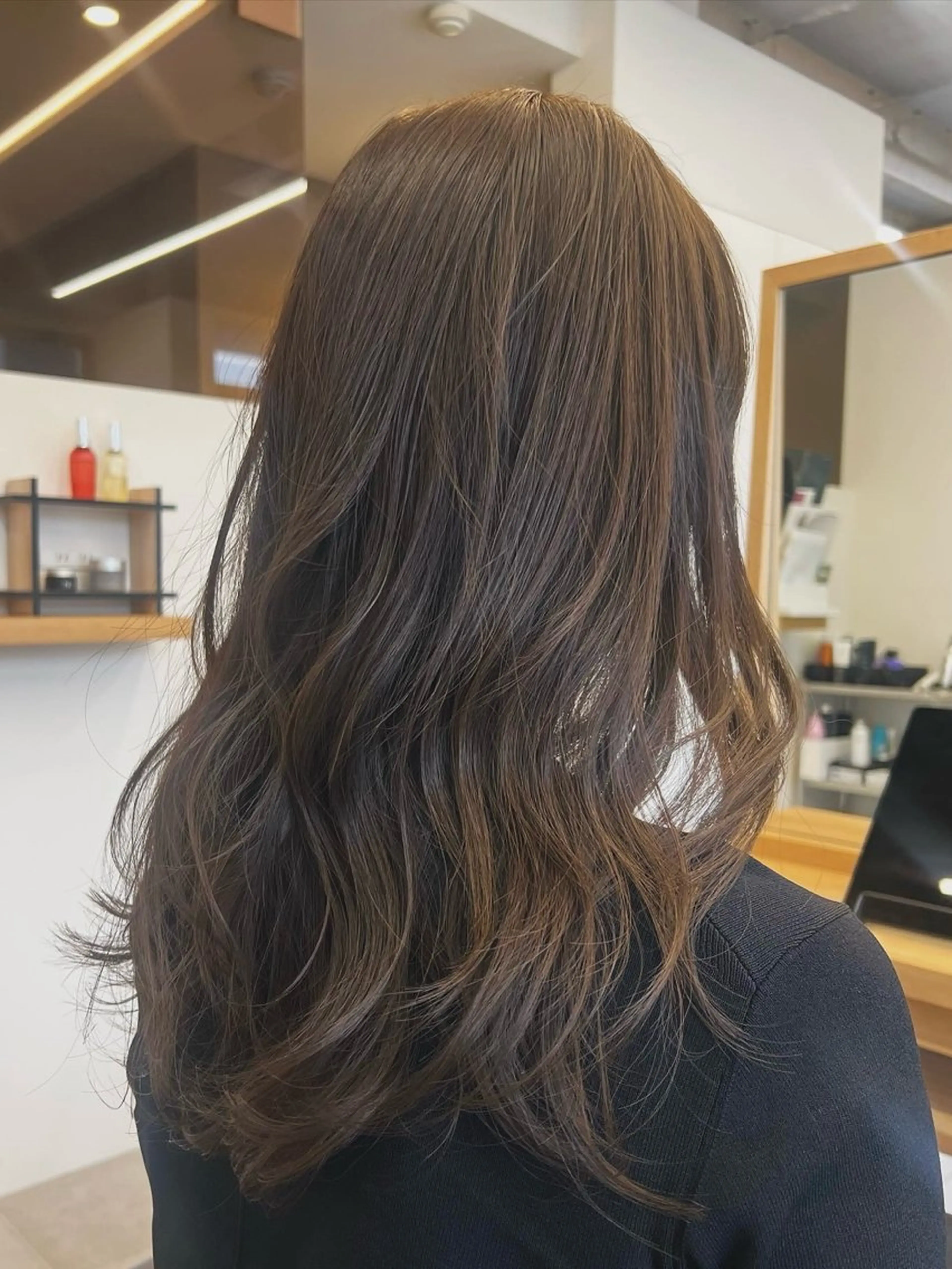 ロング カラー ベージュカラー オリーブベージュ カット ヘアカラー トリートメント タナカ マヤ/金沢八景のヘアスタイル
