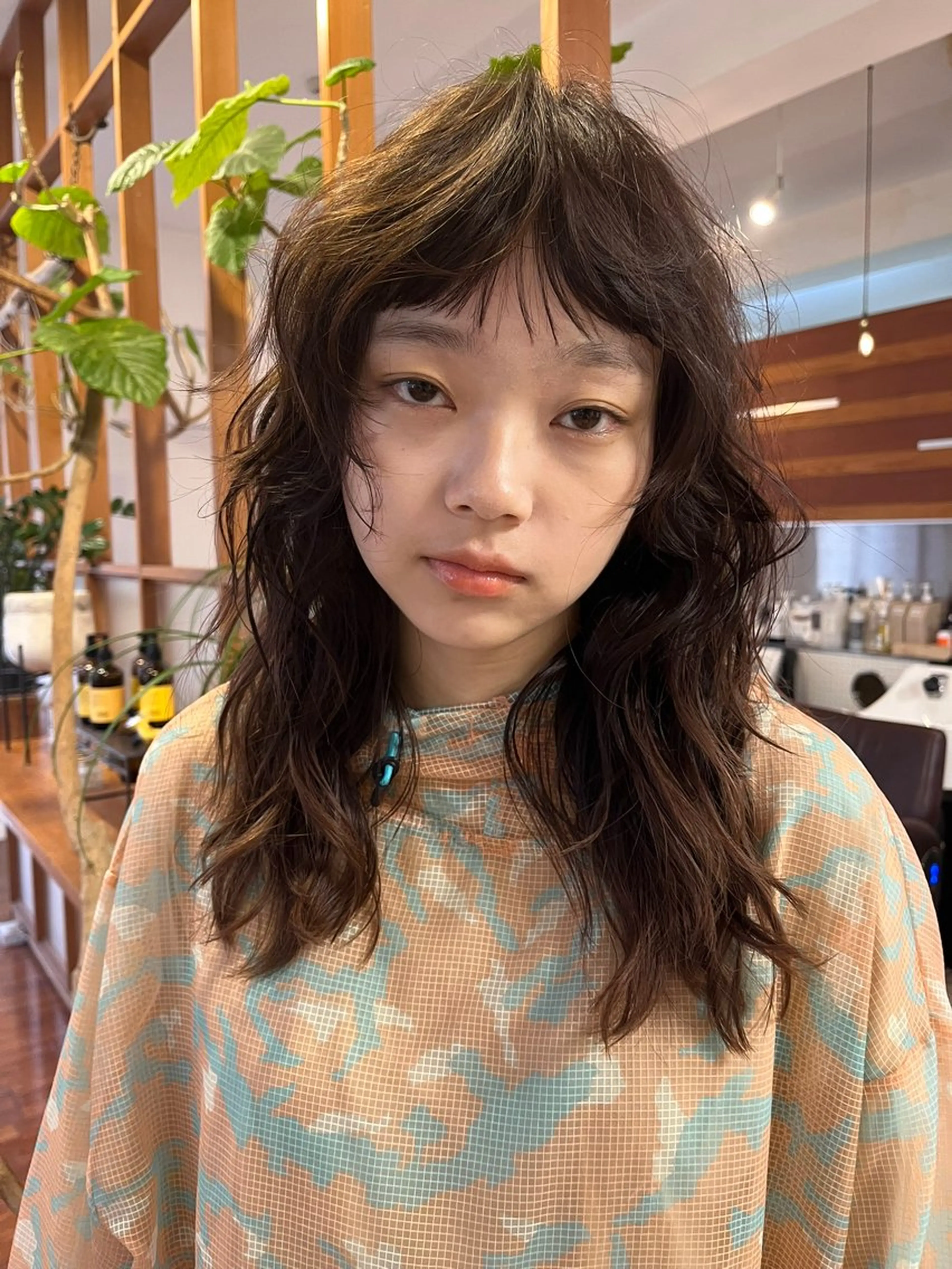 セミロング パーマ セミロングパーマ くせ毛 レイヤーカット ニュアンスパーマ カット パーマ 若林 良のヘアスタイル