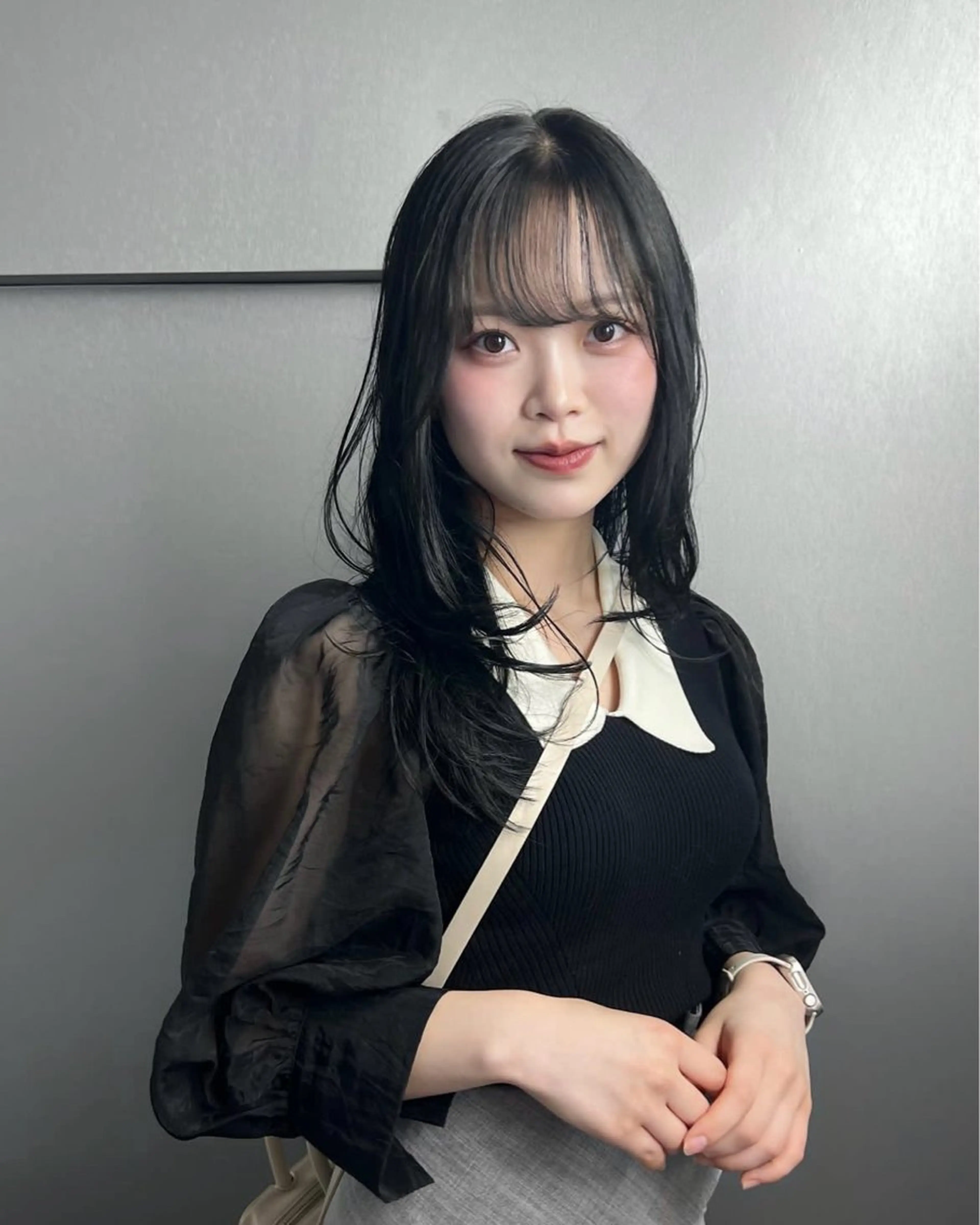 セミロング カラー カット トリートメント ヘアセット 韓国風艶カラー 🇰🇷🩶/REIのヘアスタイル