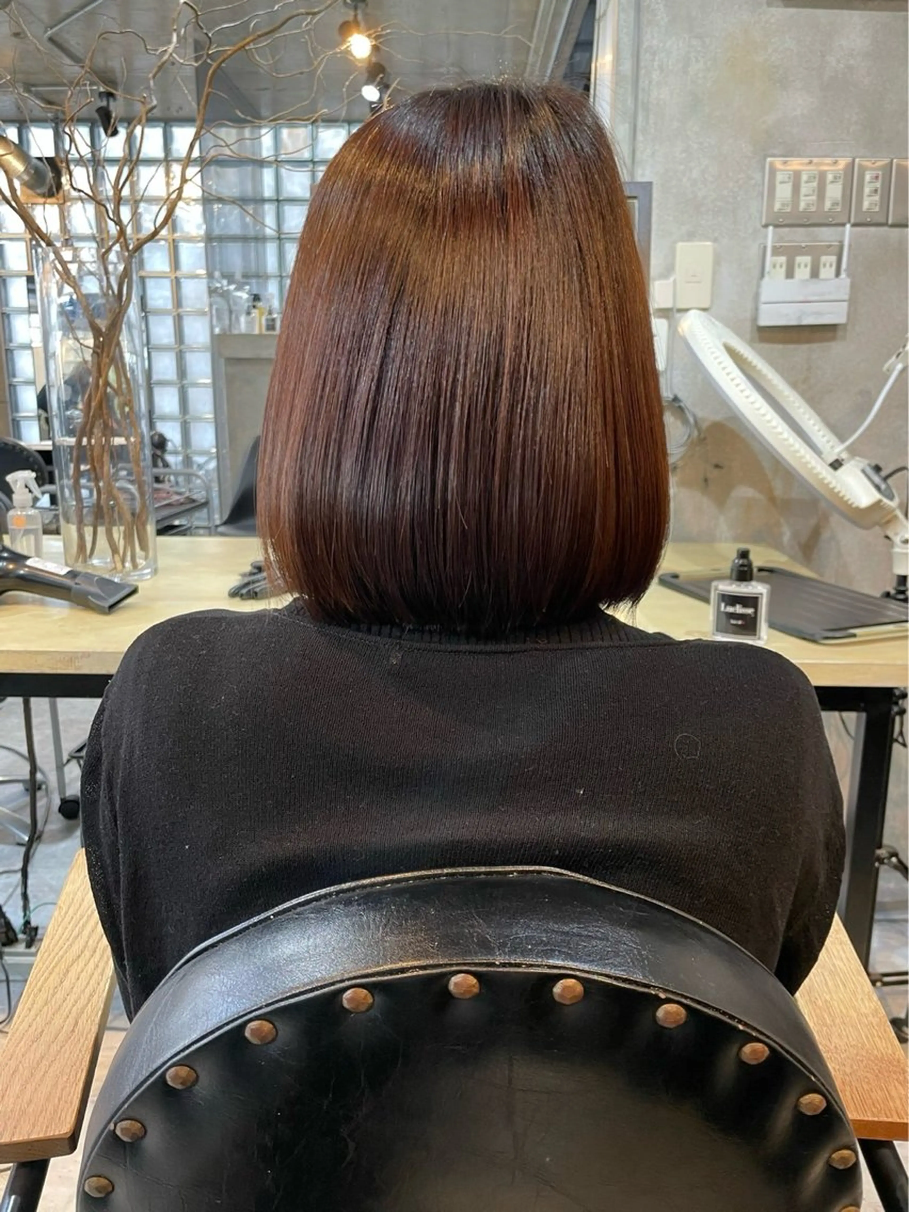 ミディアム カット 縮毛矯正 毛流れが作れる 縮毛矯正/渡部純生のヘアスタイル